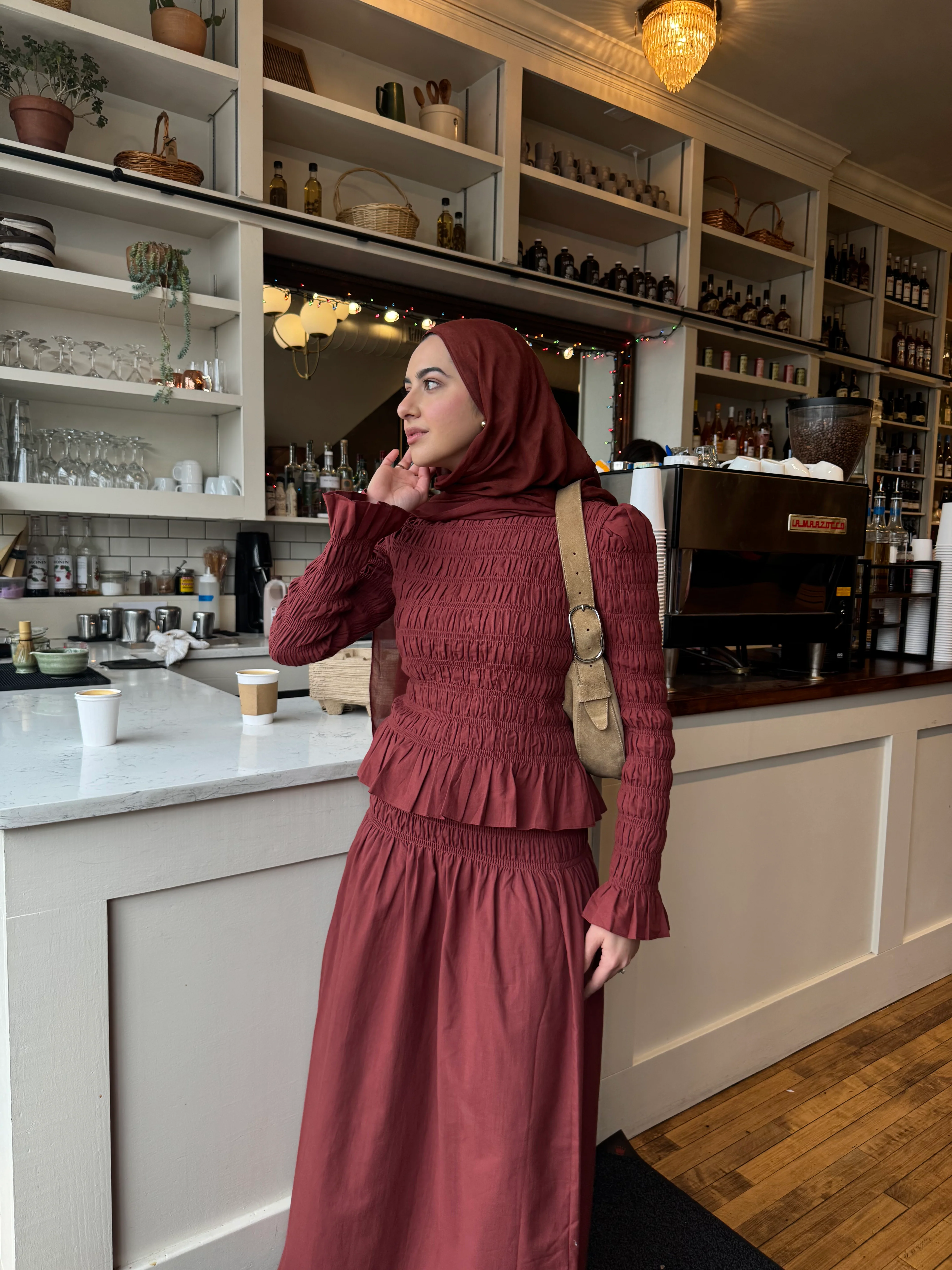 All Spice Ruched Peplum Top - Image 10