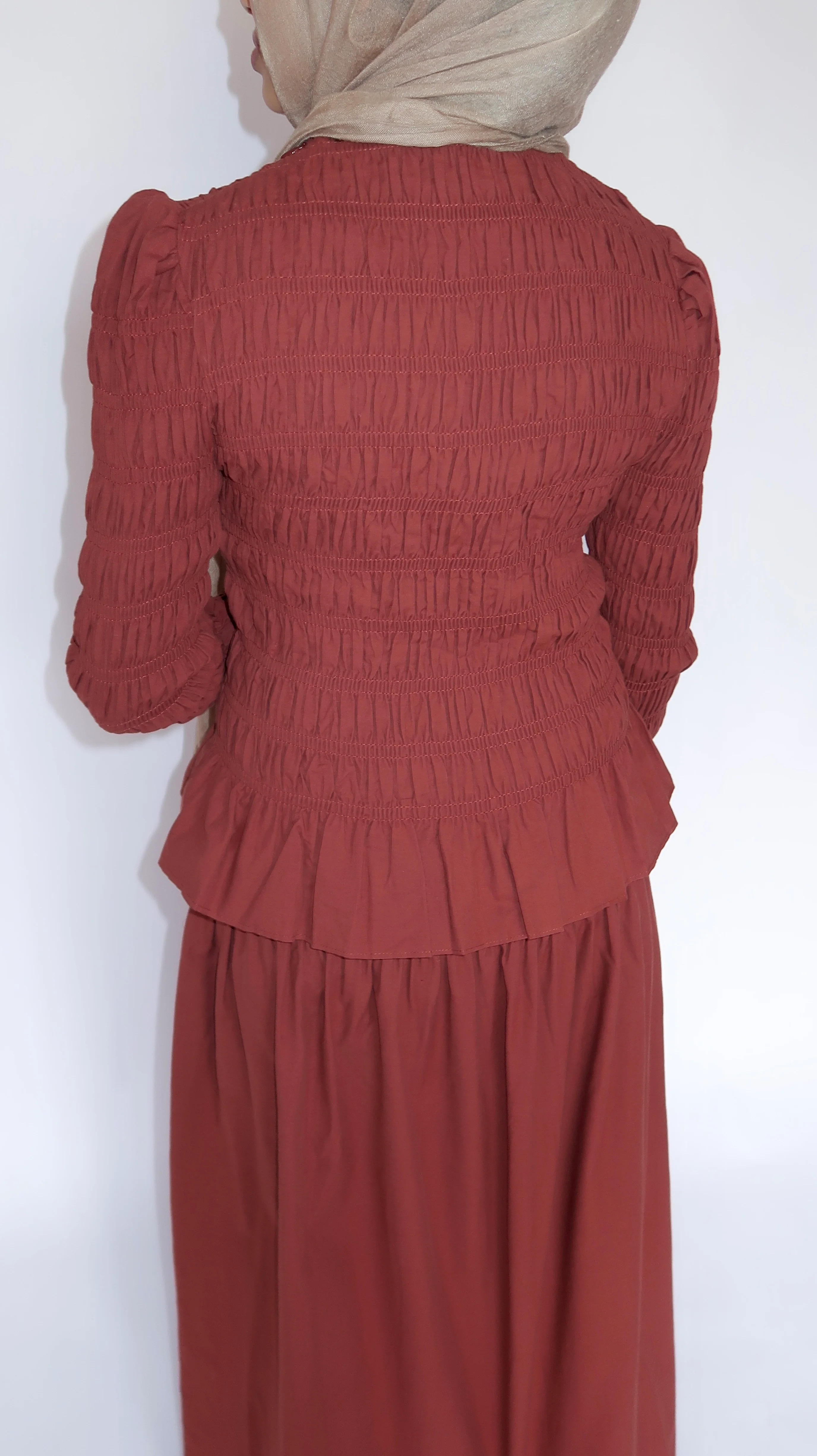 All Spice Ruched Peplum Top - Image 5
