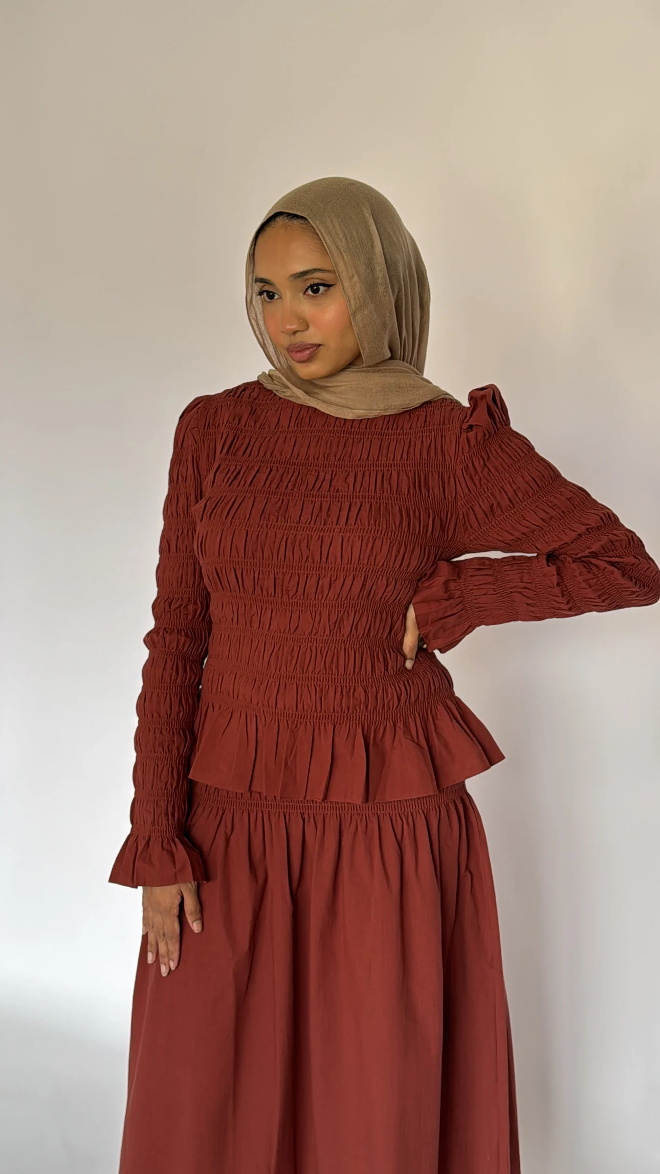 All Spice Ruched Peplum Top - Image 6
