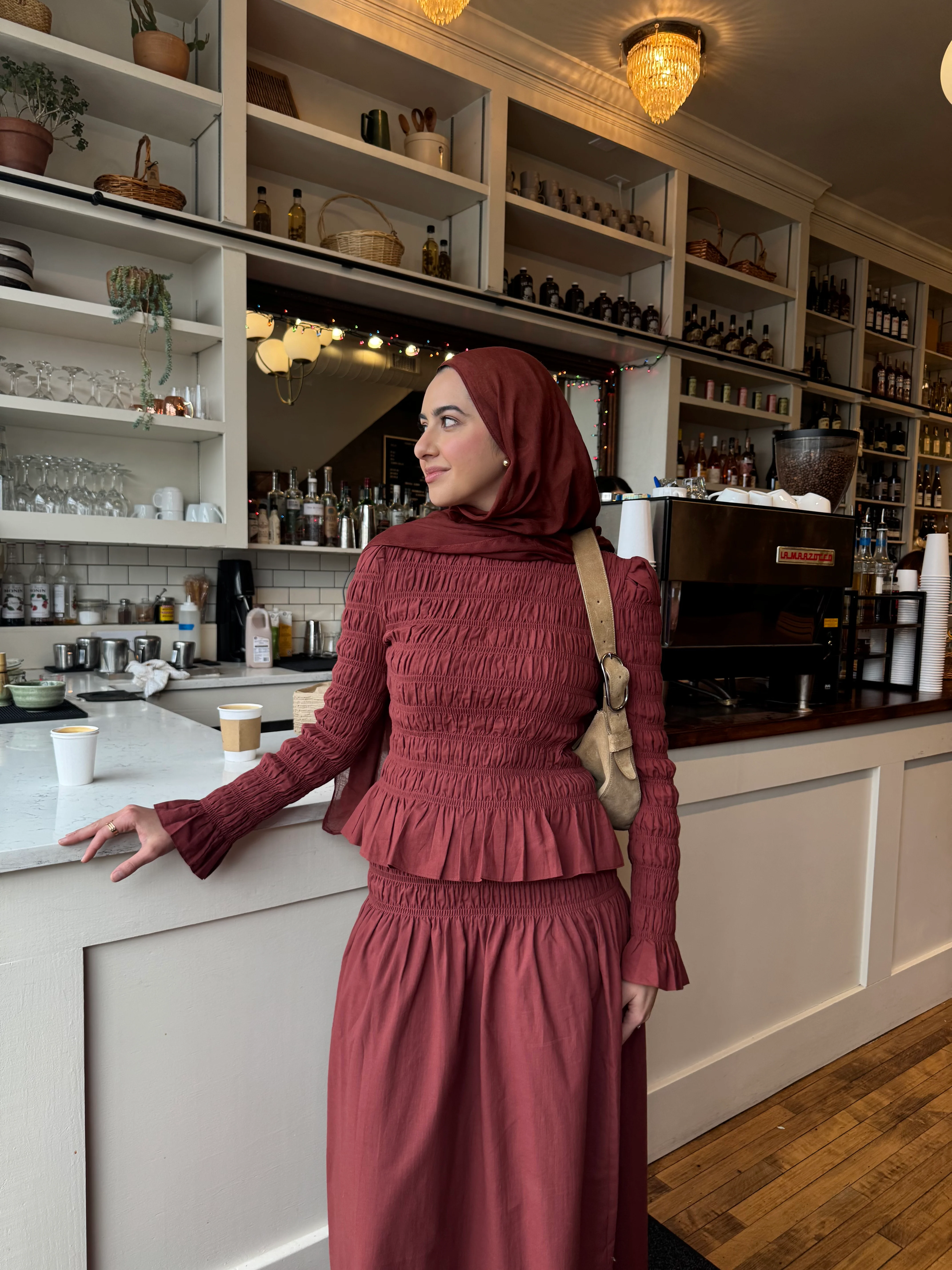 All Spice Ruched Peplum Top - Image 8