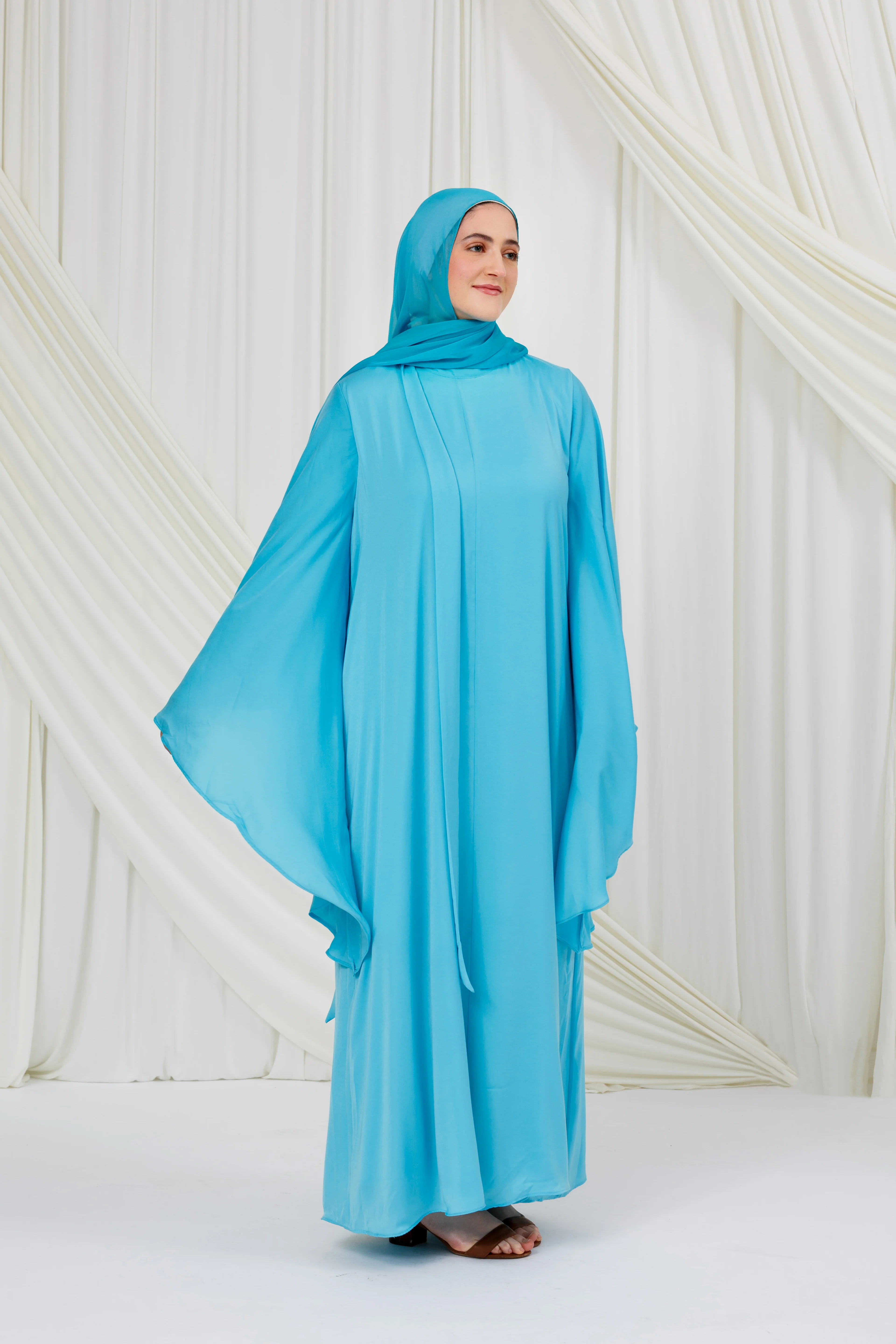 Aquamarine Tie Neck Maxi Dress - Image 4