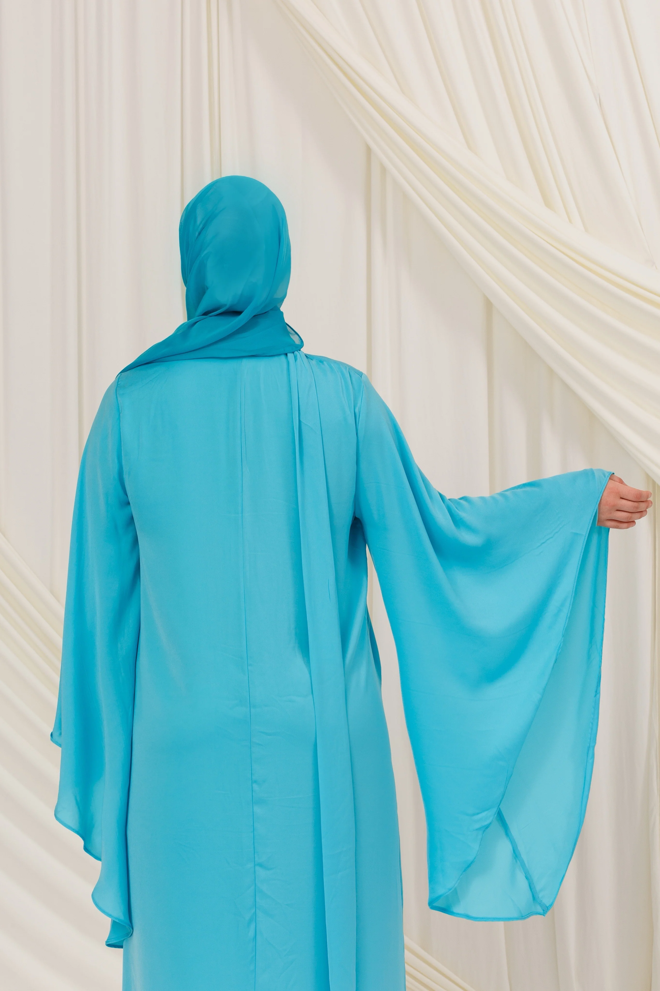 Aquamarine Tie Neck Maxi Dress - Image 5