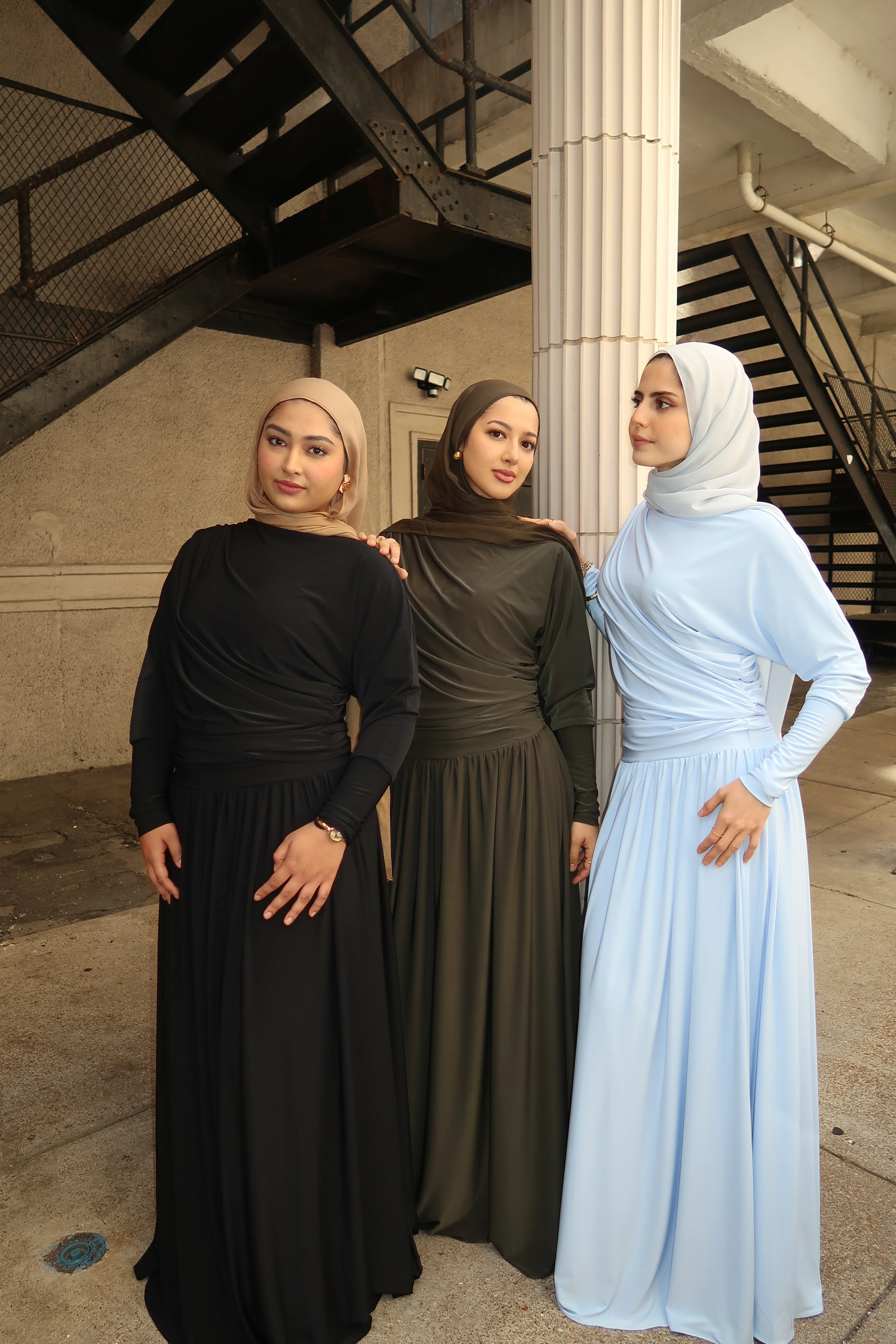 Baby Blue Batwing Jersey Maxi Dress - Image 5