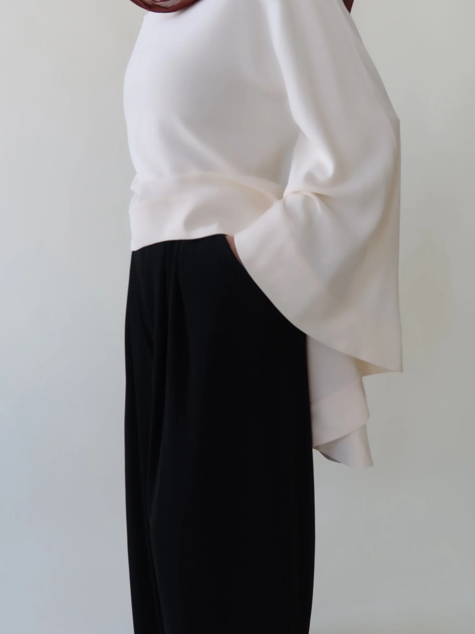 Black & Cream Cape Tunic Set - Image 9