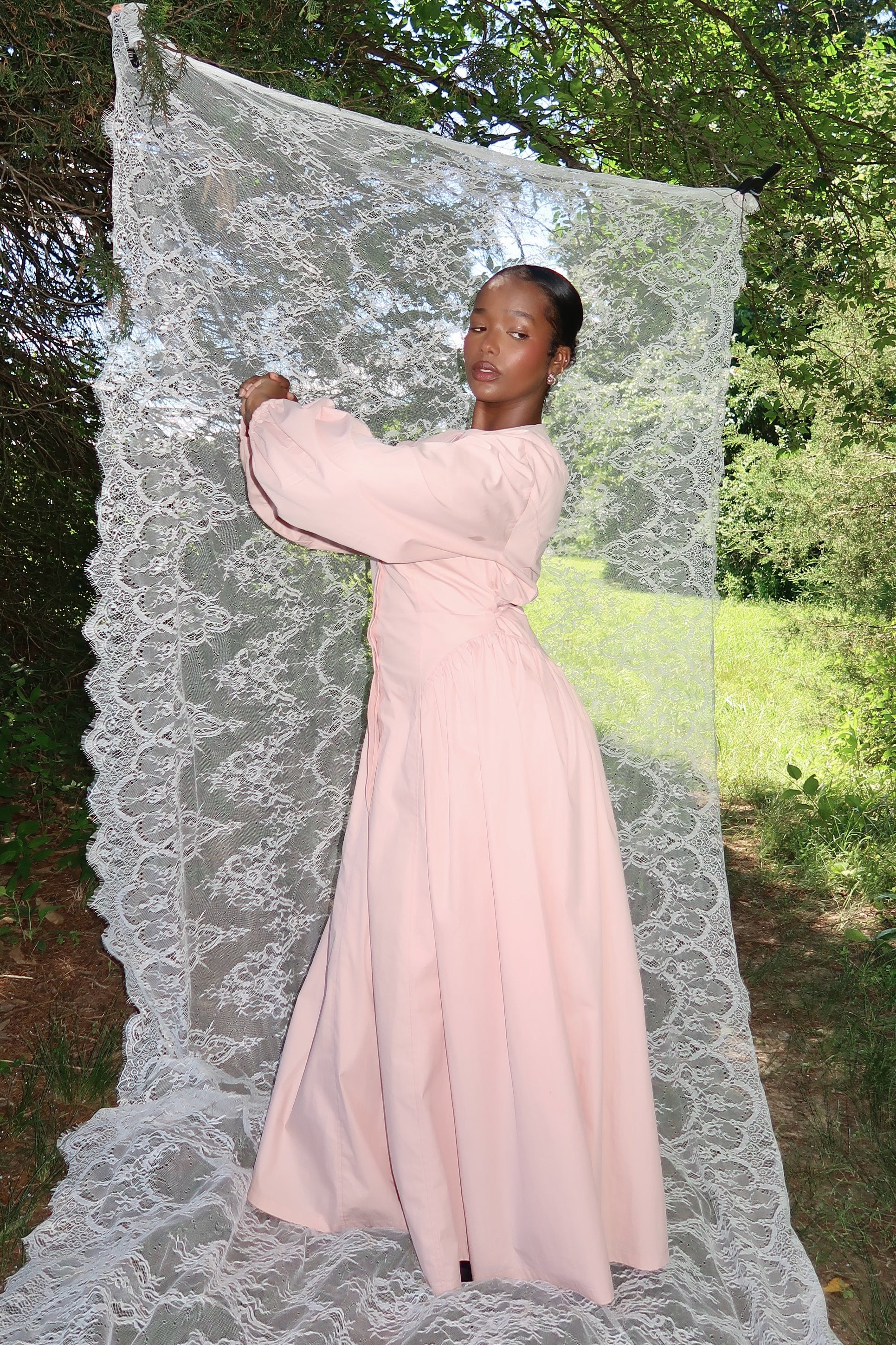 Rose Cinched Buttoned Dress - Image 4
