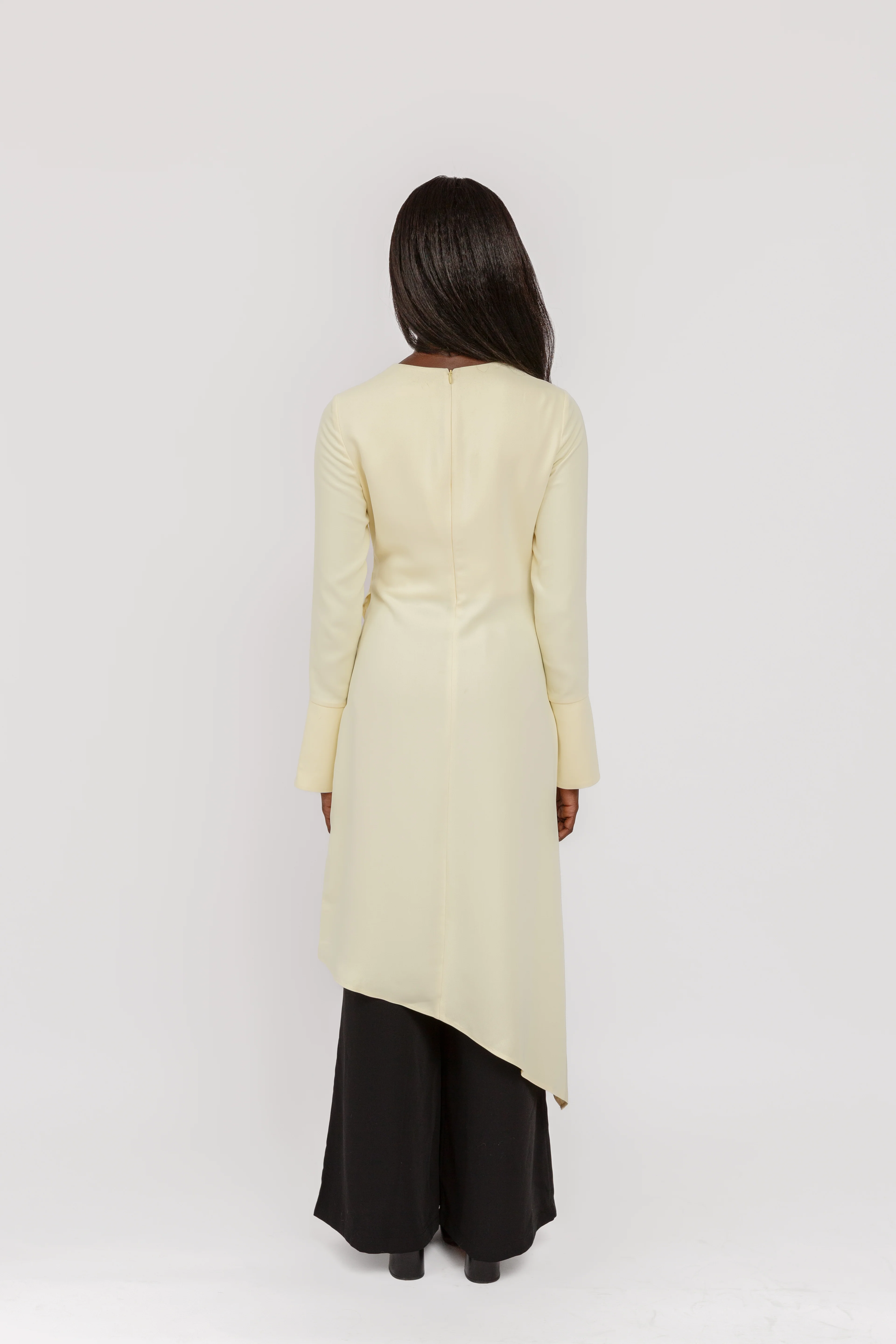 Butter Yellow Asymmetric Slit Tunic - Image 6