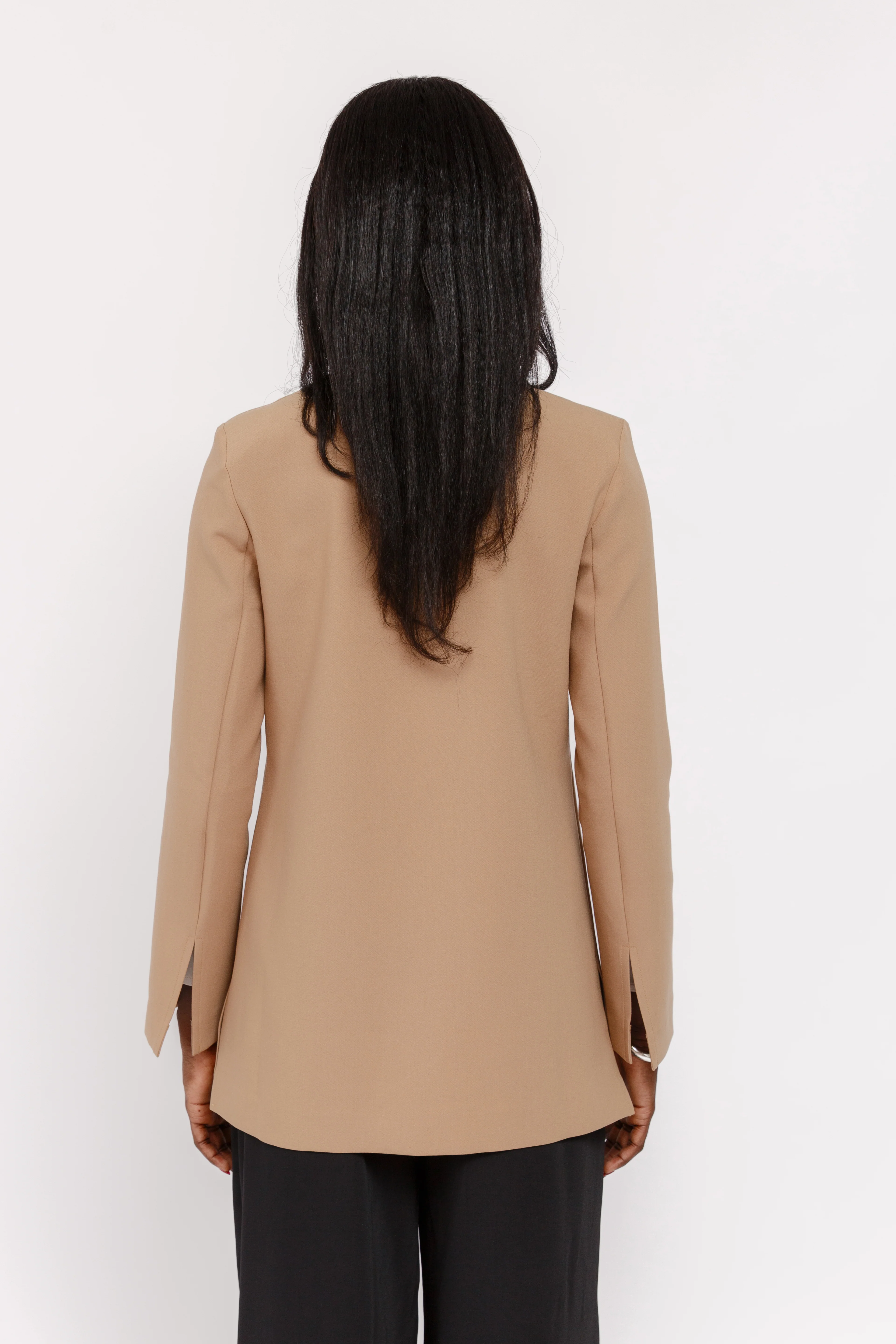 Camel Buckled Blazer - Image 7