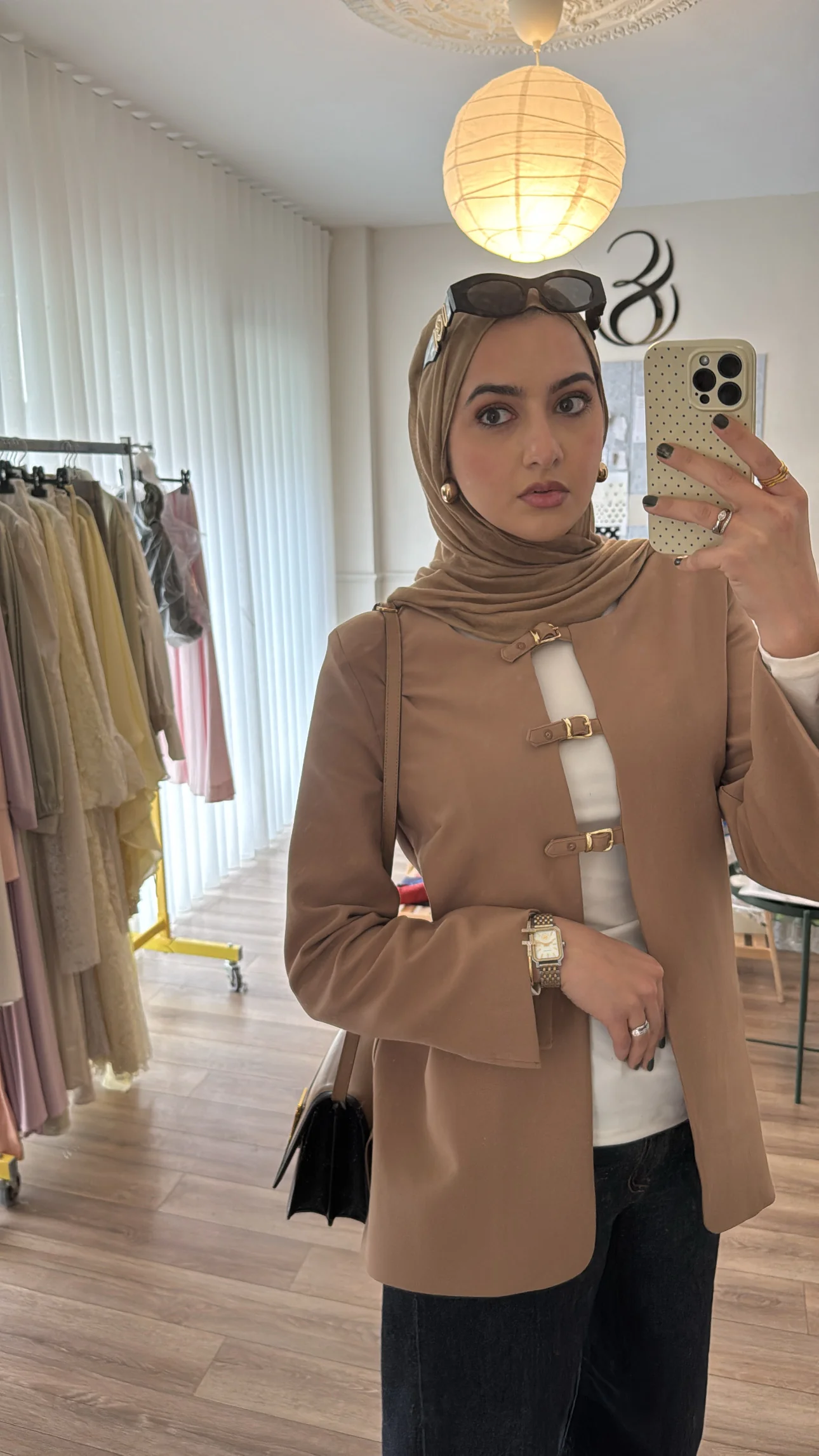 Camel Buckled Blazer - Image 8