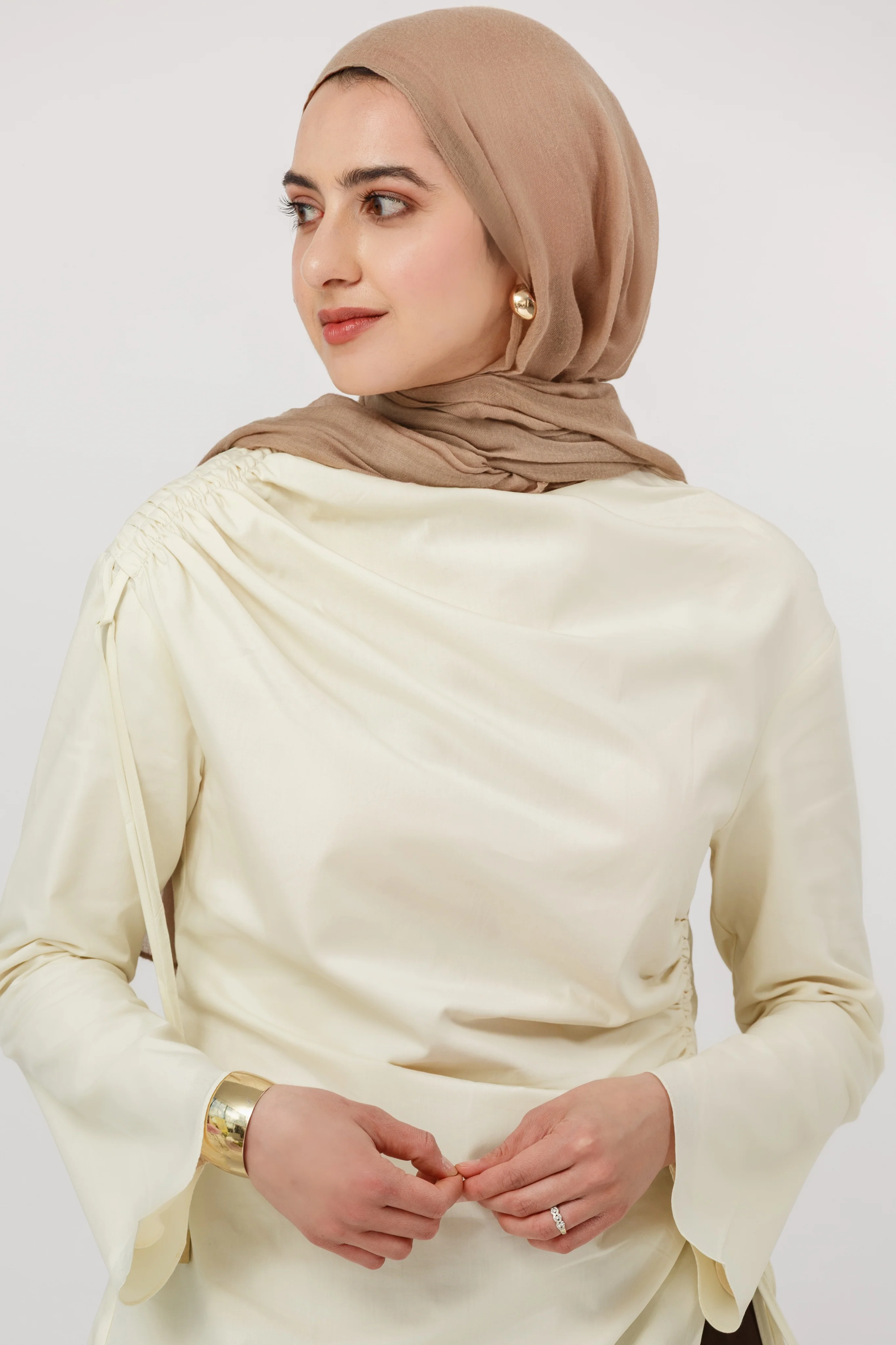 Buttercream Cotton Ruched Tunic - Final Sale - Image 4