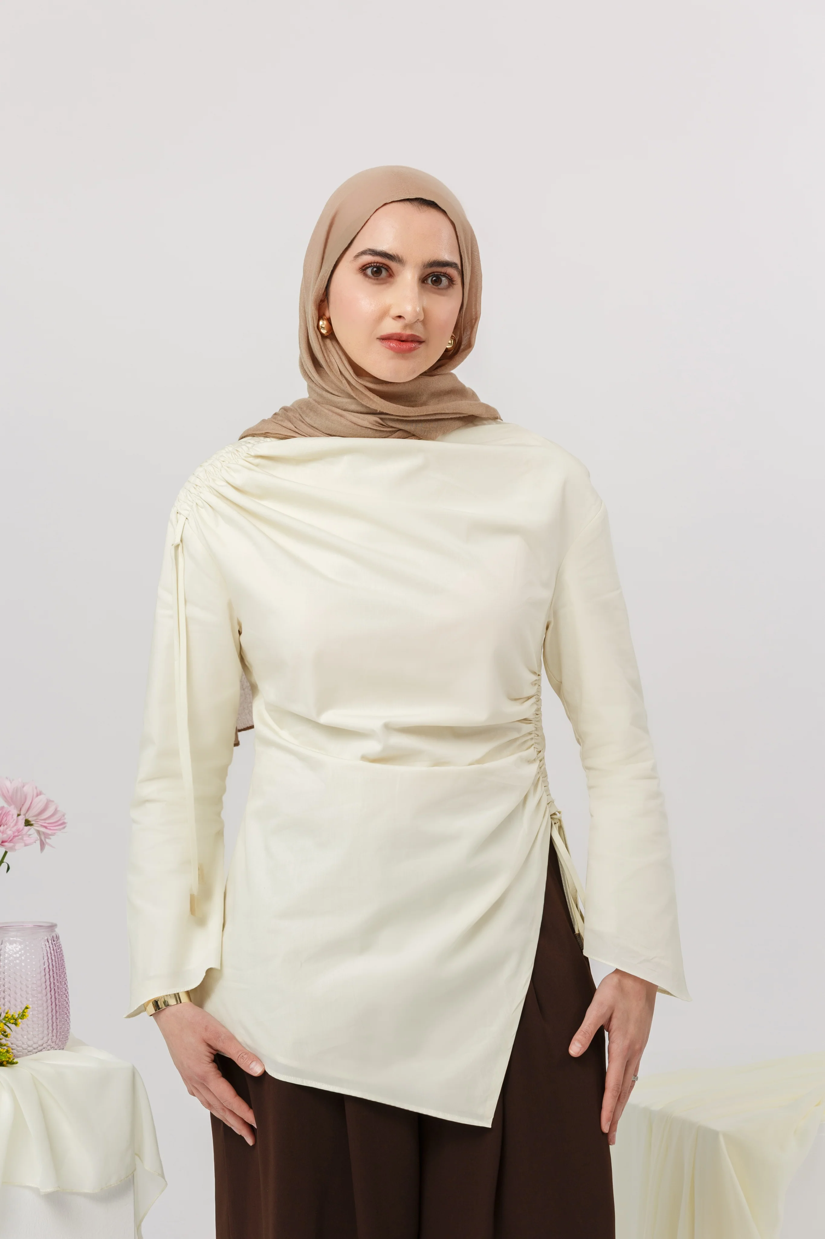 Buttercream Cotton Ruched Tunic - Final Sale - Image 5