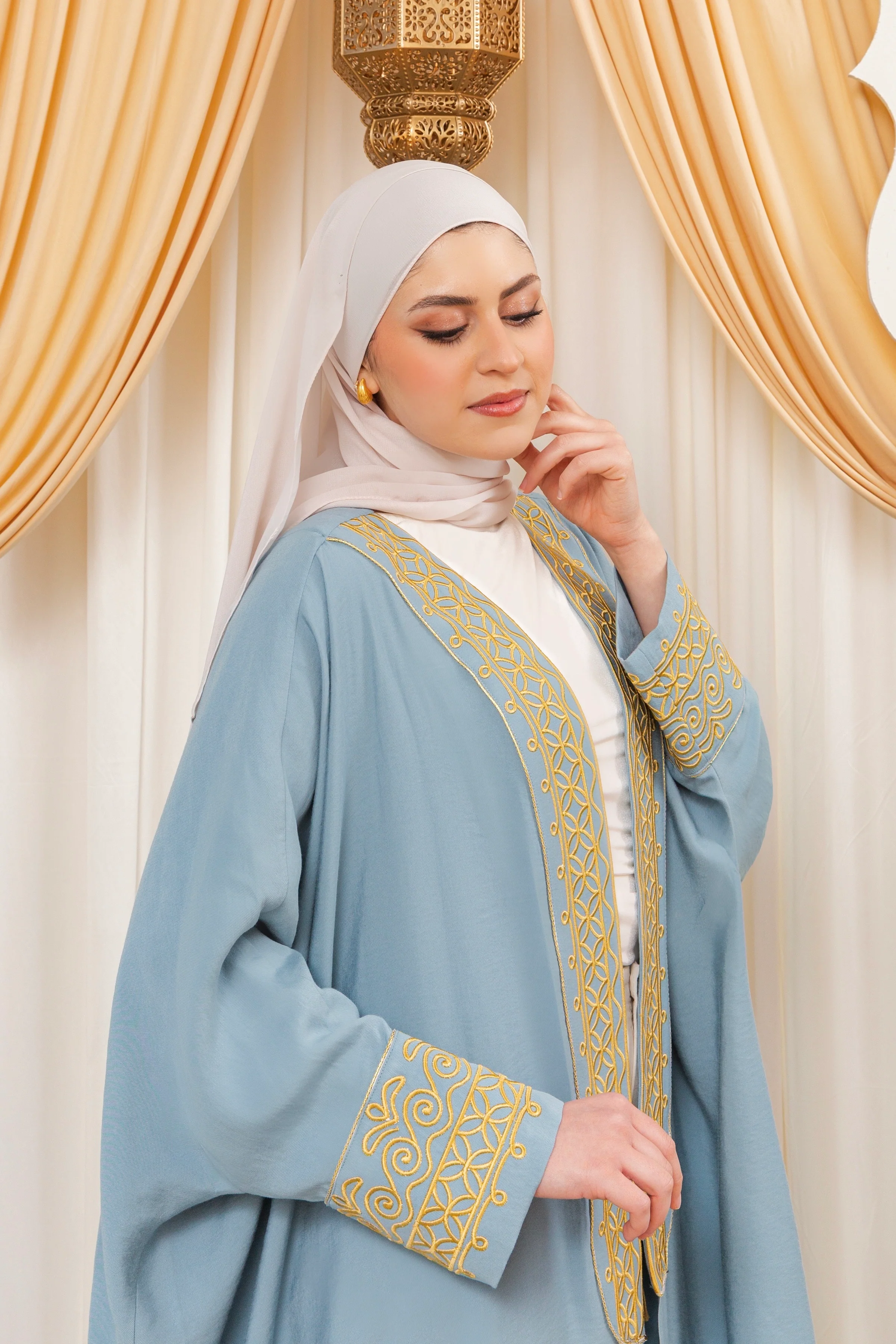 Denim Blue Aghabani Bisht- Final Sale - Image 3
