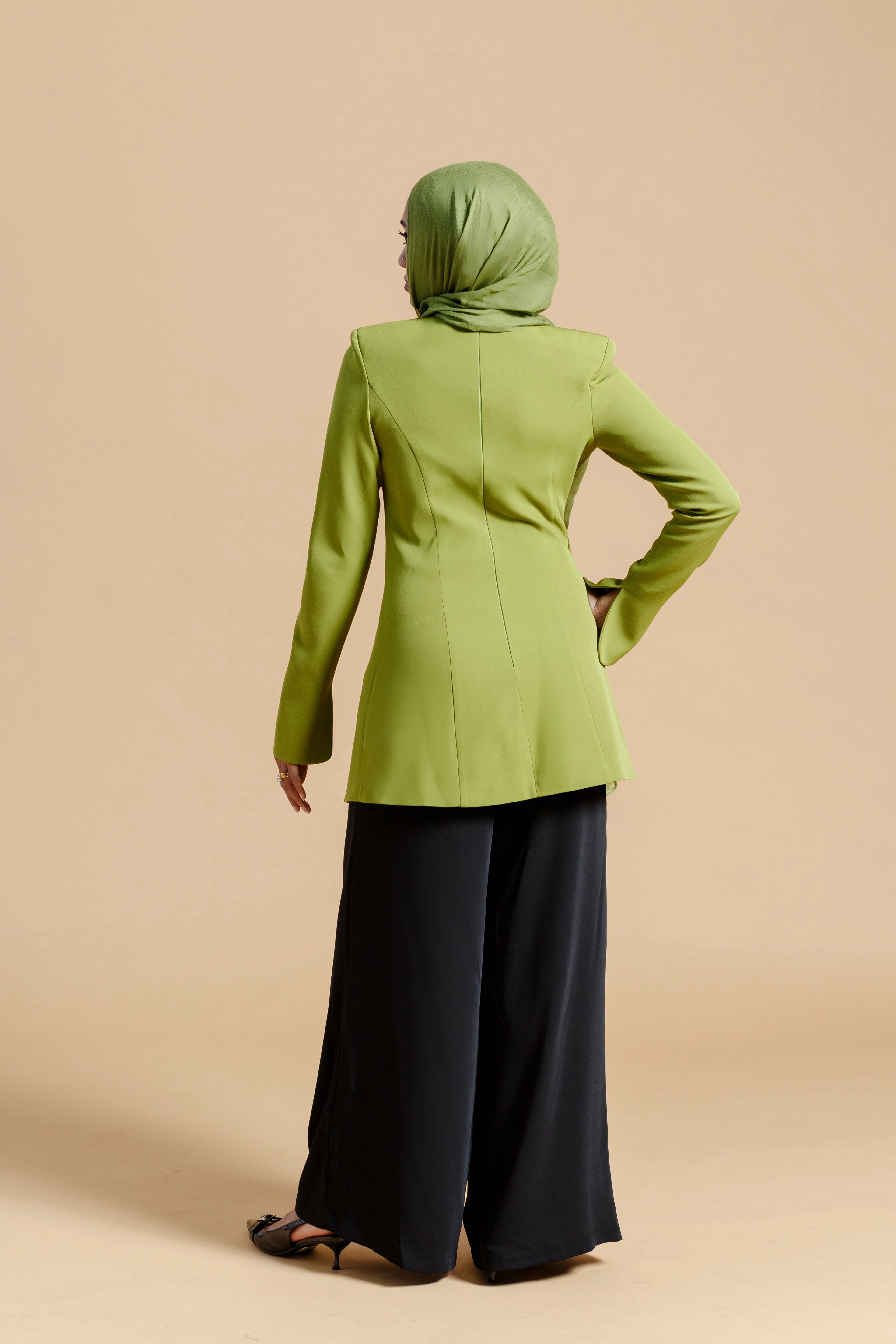 Fern Green Buttoned Blazer Tunic - Image 3
