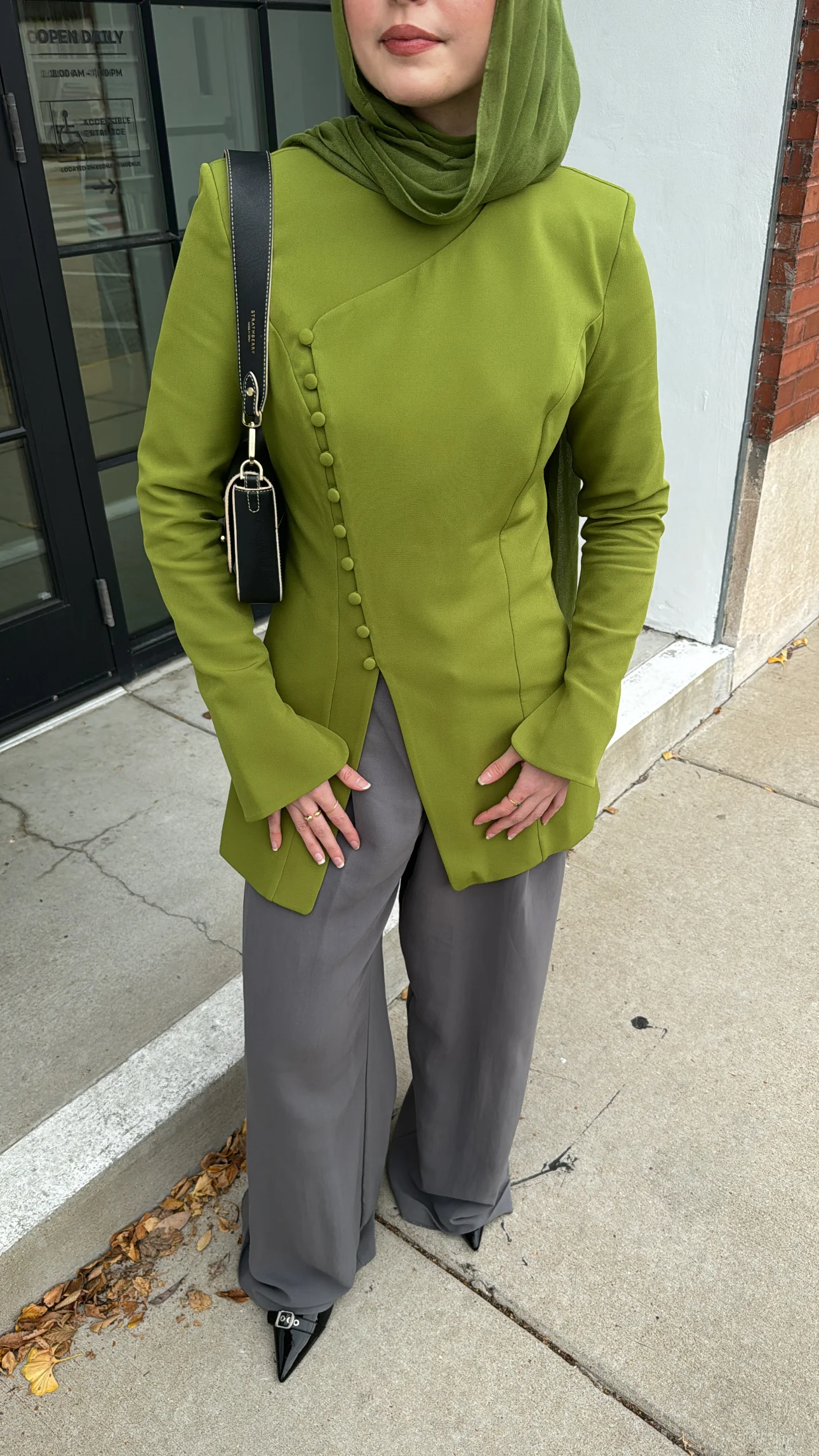 Fern Green Buttoned Blazer Tunic - Image 7