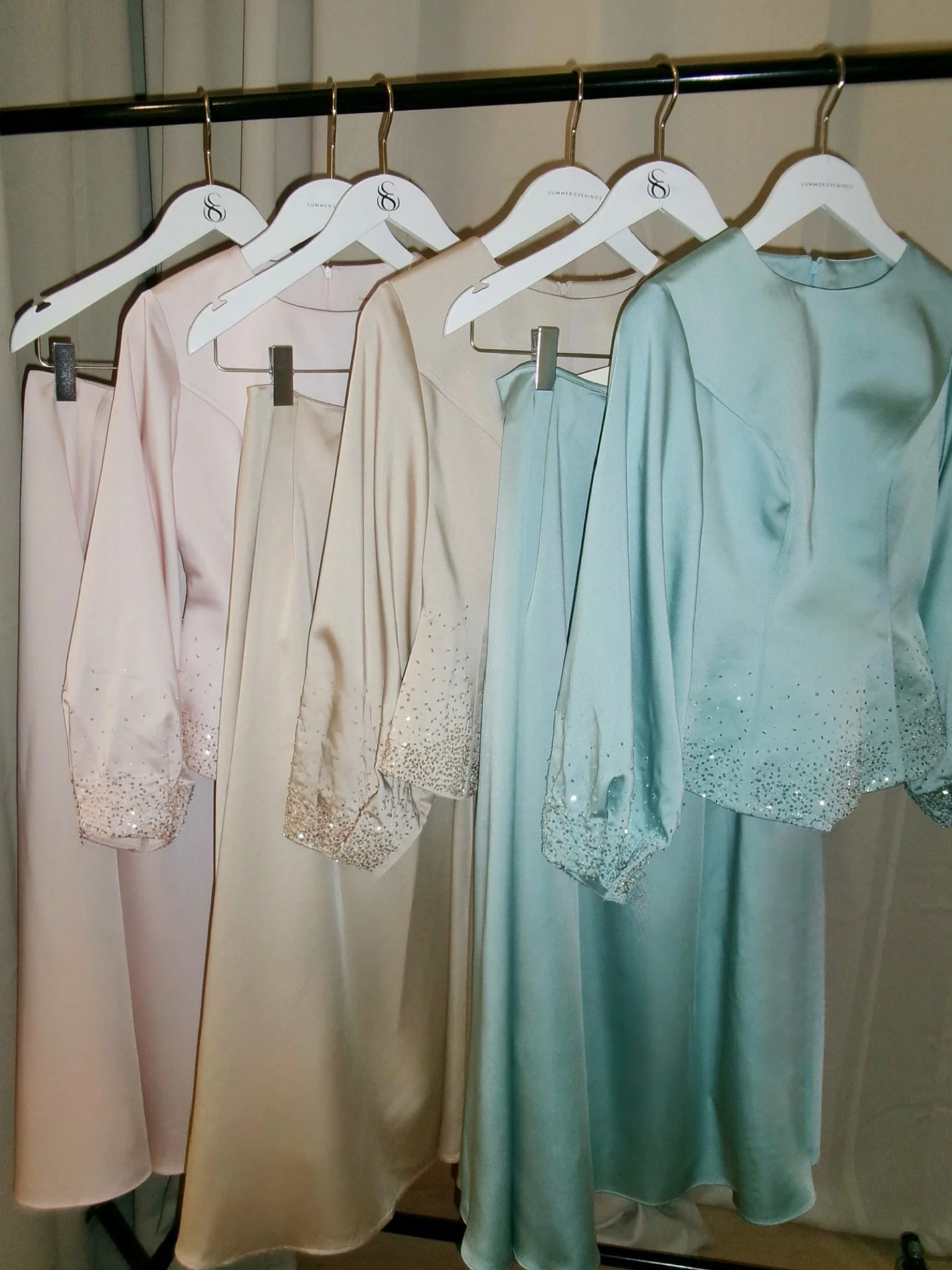 Vanilla Gold Embellished Satin Peplum Set - Image 8