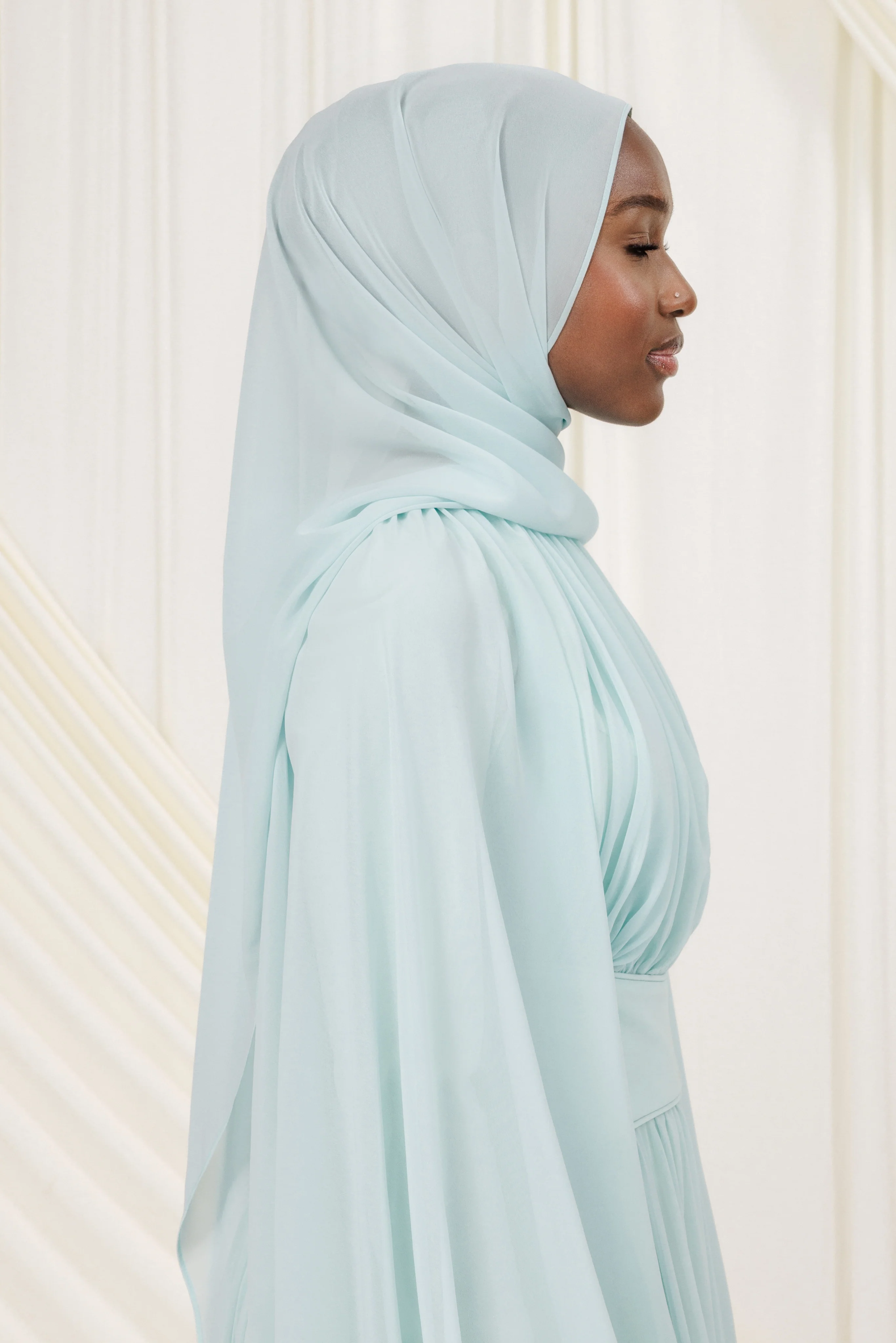 Icy Mint Matte Chiffon Scarf - Image 2