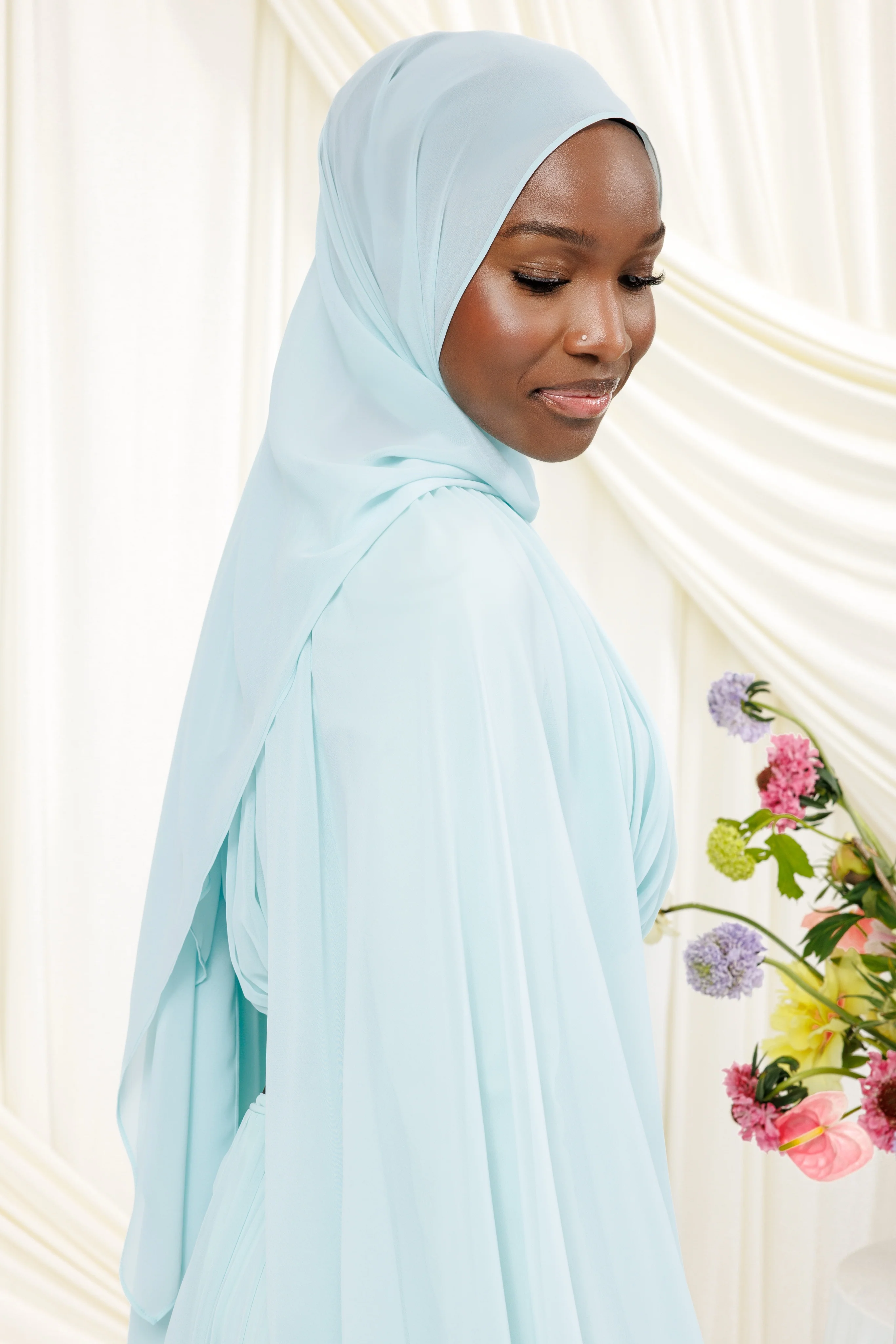 Icy Mint Matte Chiffon Scarf - Image 3