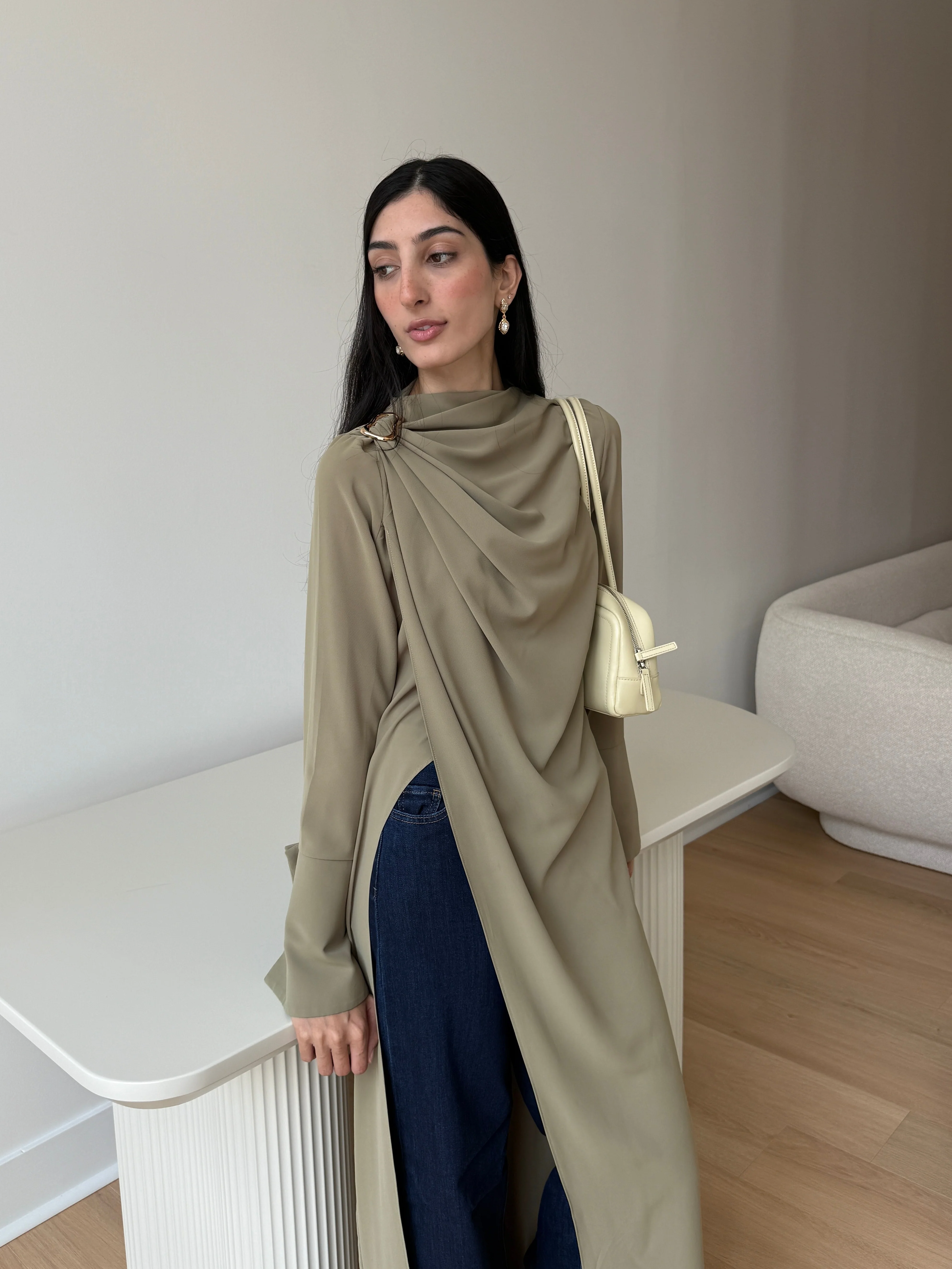 Olive Floor Length Hardware Tunic - Image 4