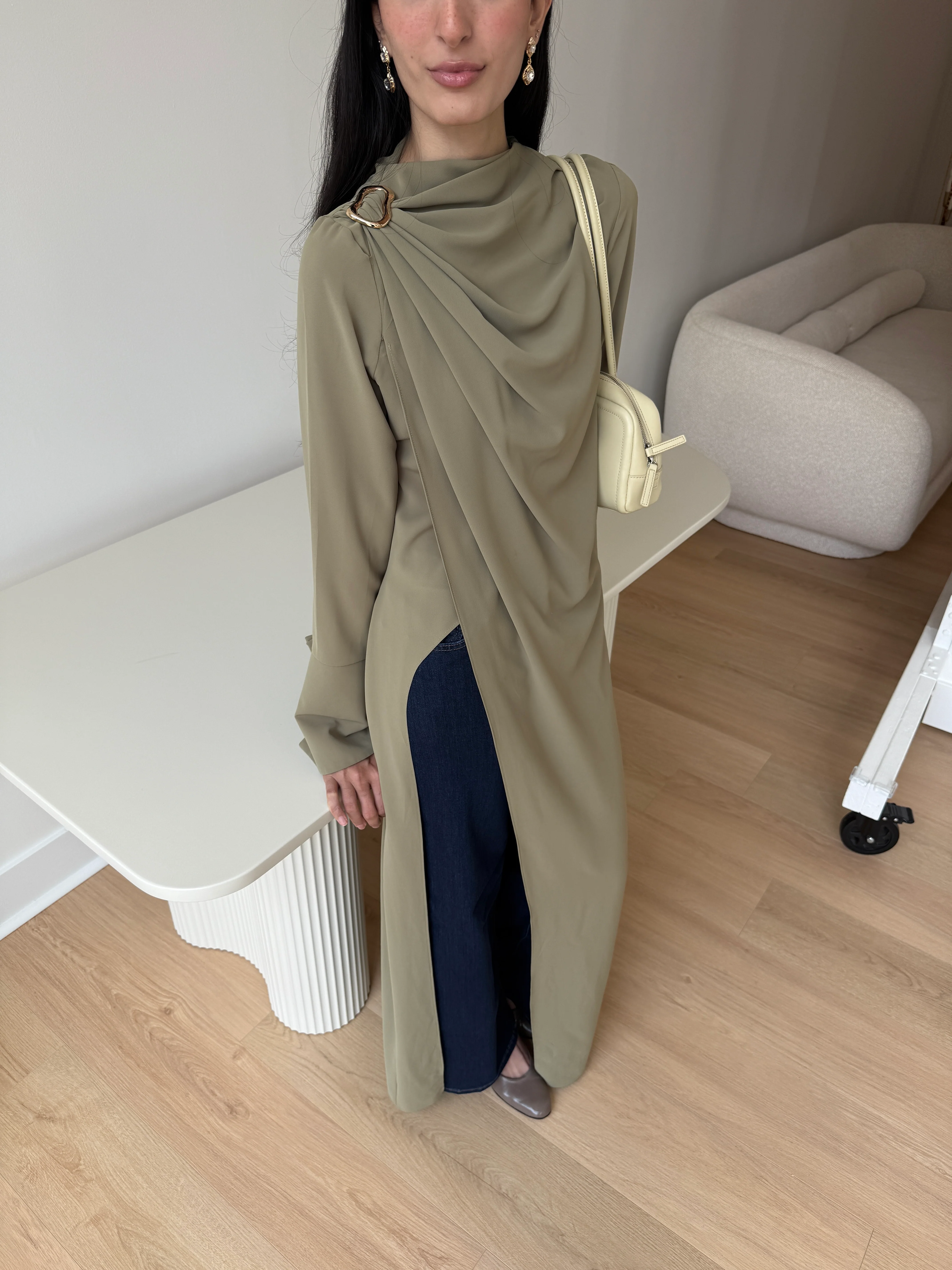 Olive Floor Length Hardware Tunic - Image 5