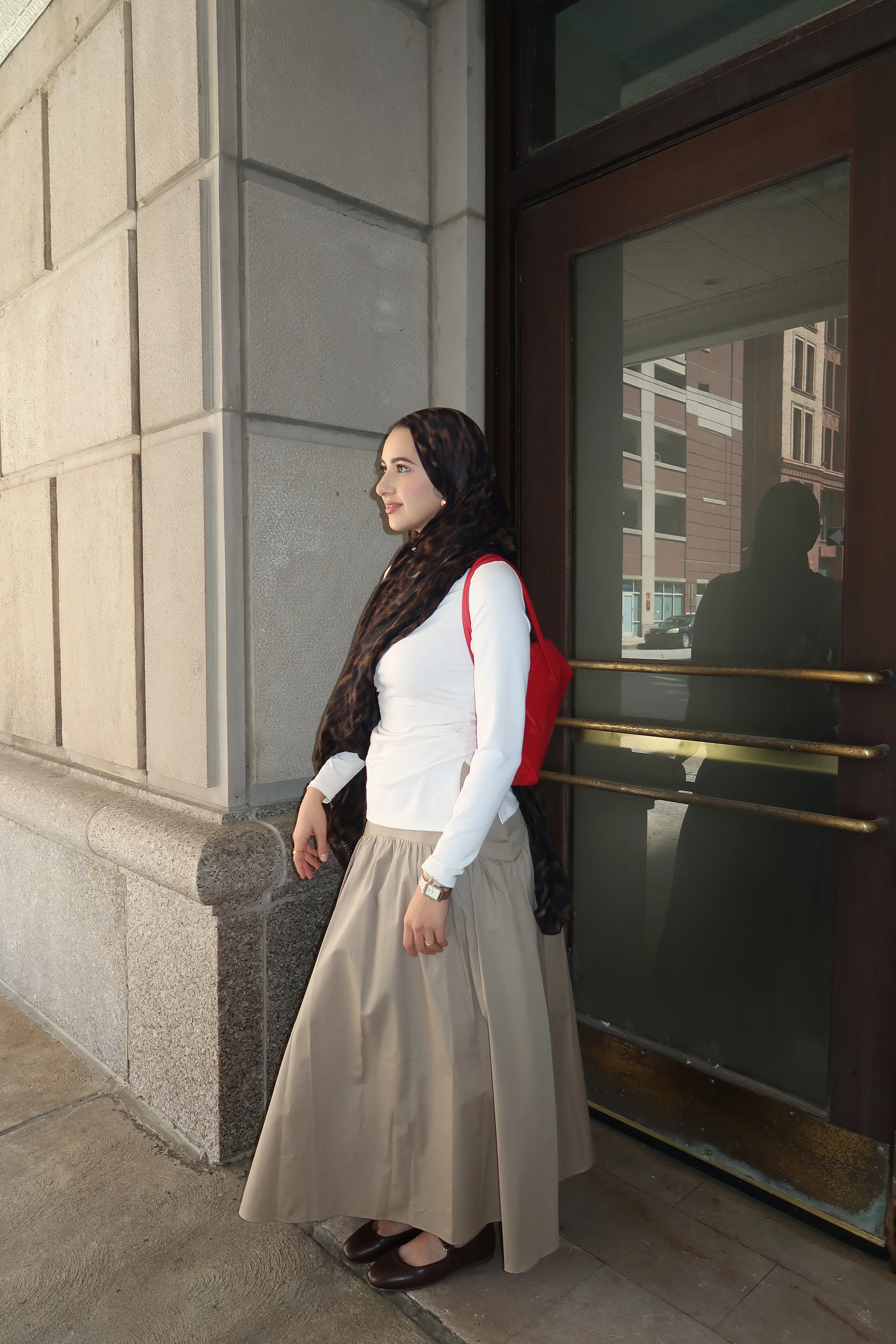 Khaki Cotton Low Waisted Skirt- Final Sale - Image 6