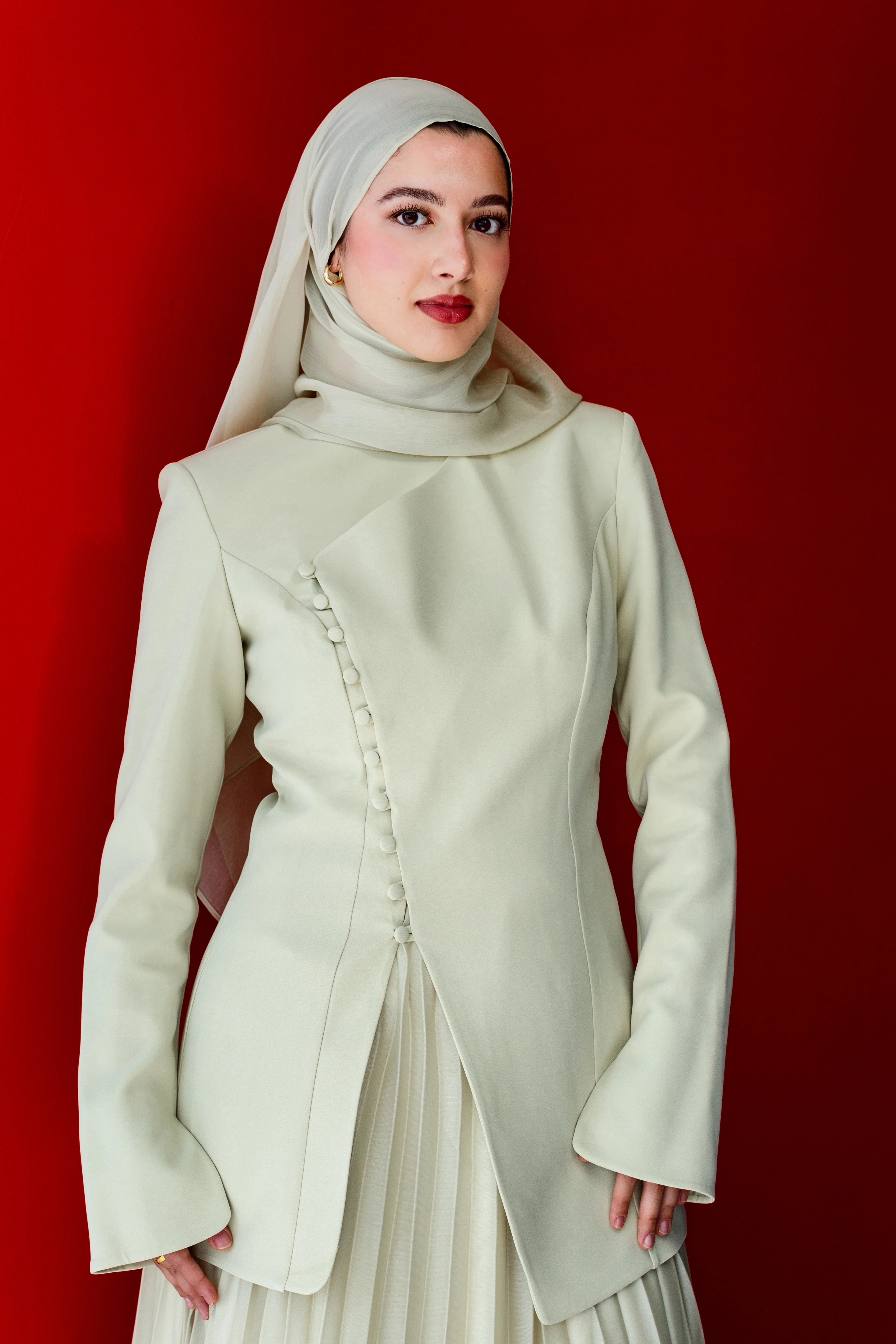 Melon Buttoned Blazer Tunic - Image 5