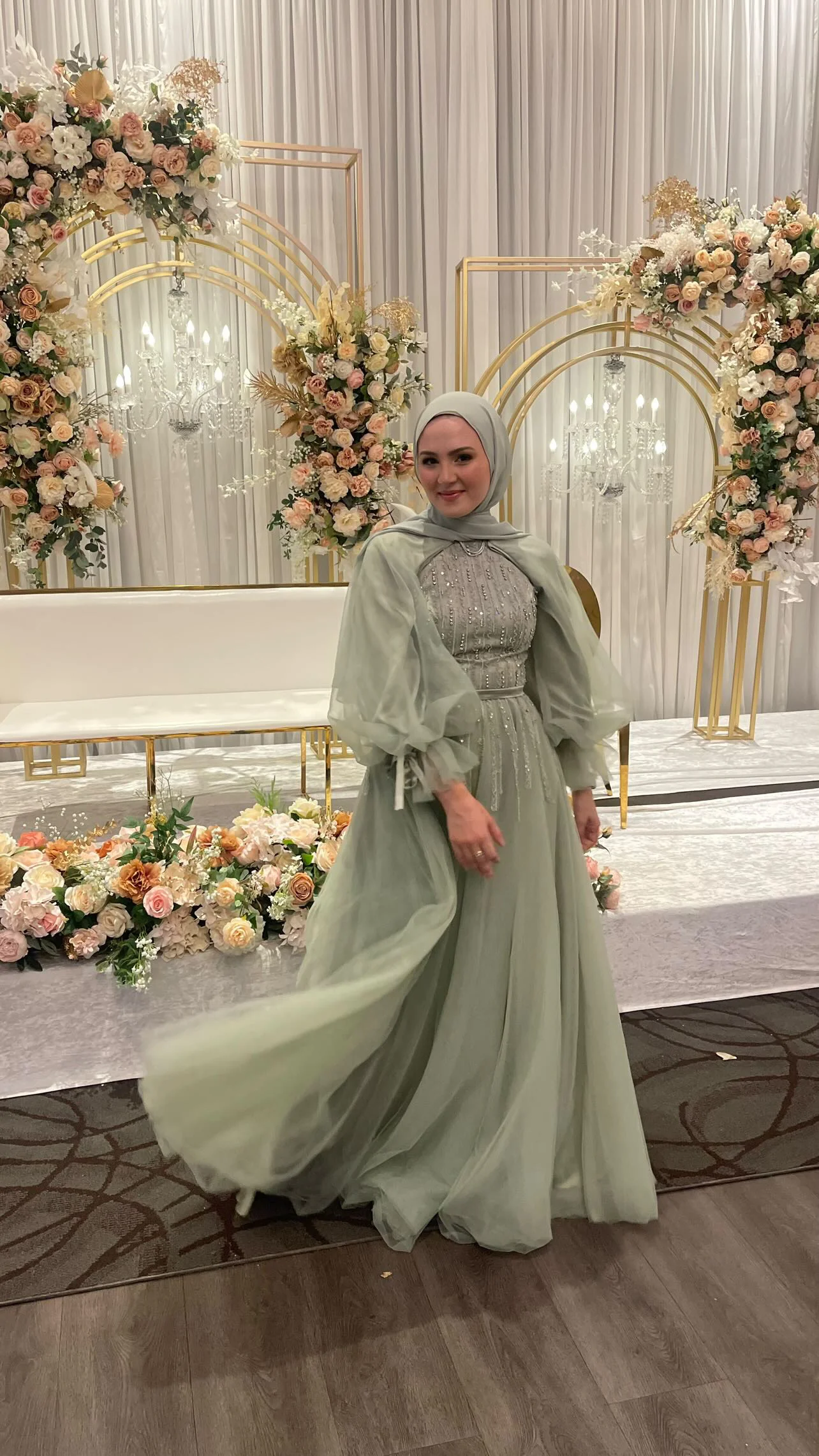 Mint Convertible Halter Neck Ball Gown - Image 9