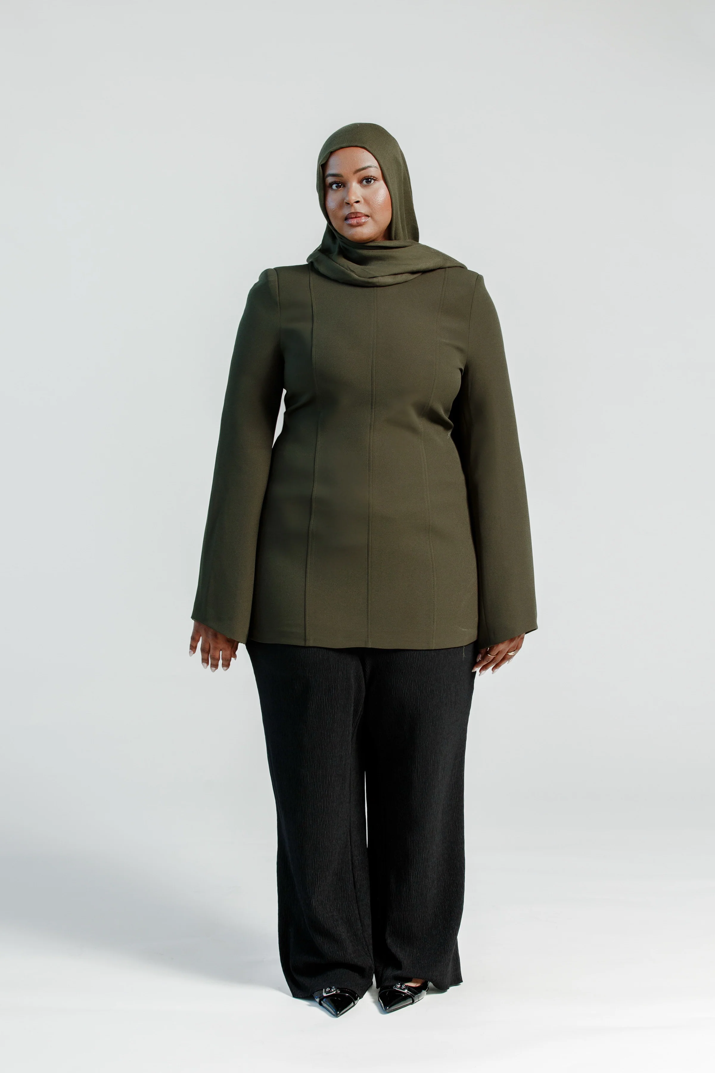 Moss Green Structured Tunic- Final Sale