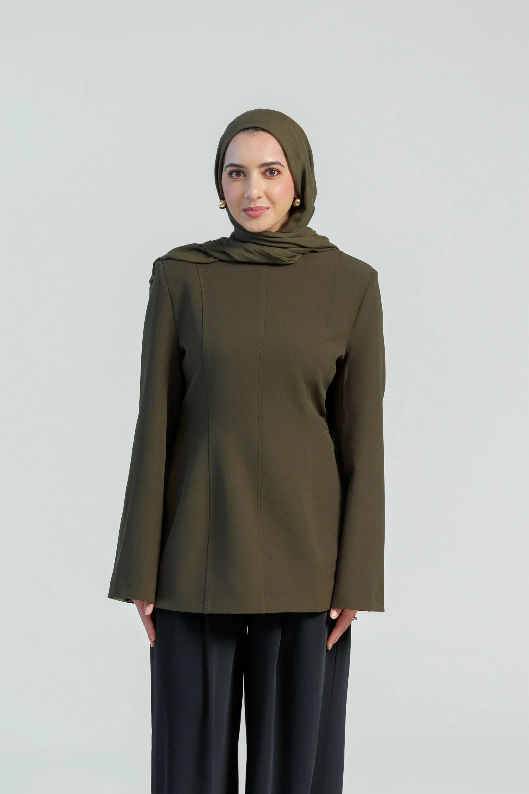 Moss Green Structured Tunic- Final Sale - Image 4