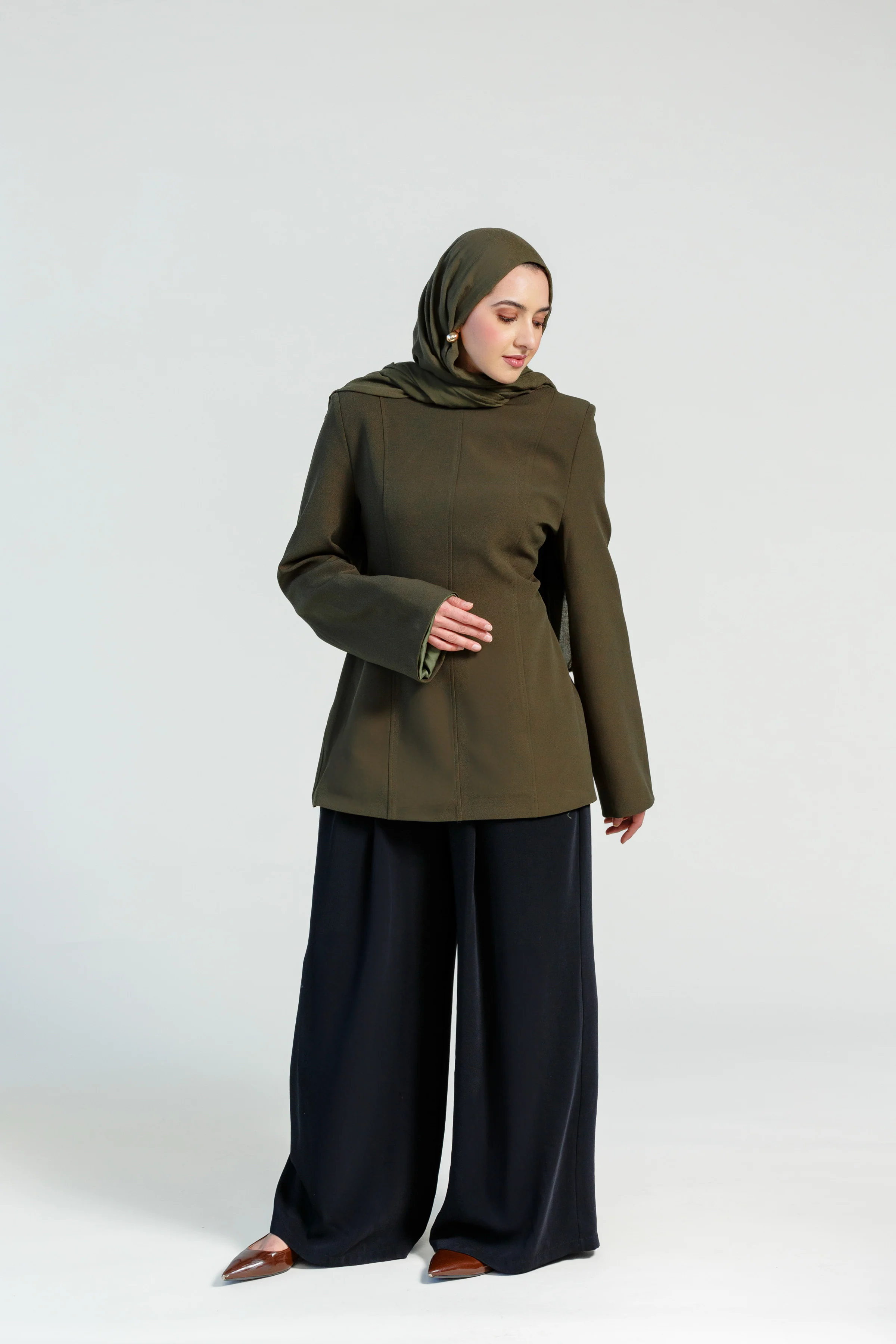 Moss Green Structured Tunic- Final Sale - Image 5