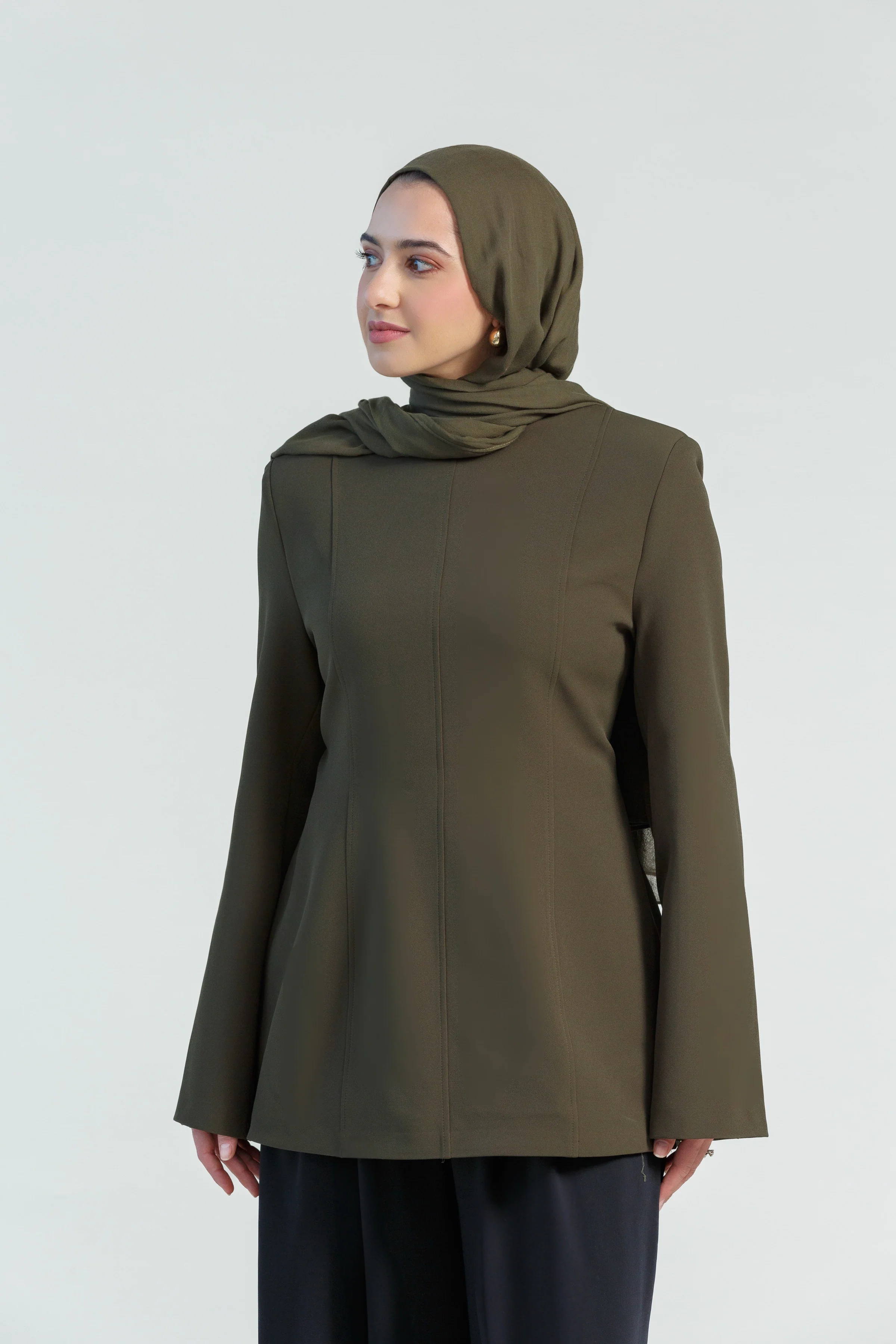 Moss Green Structured Tunic- Final Sale - Image 6
