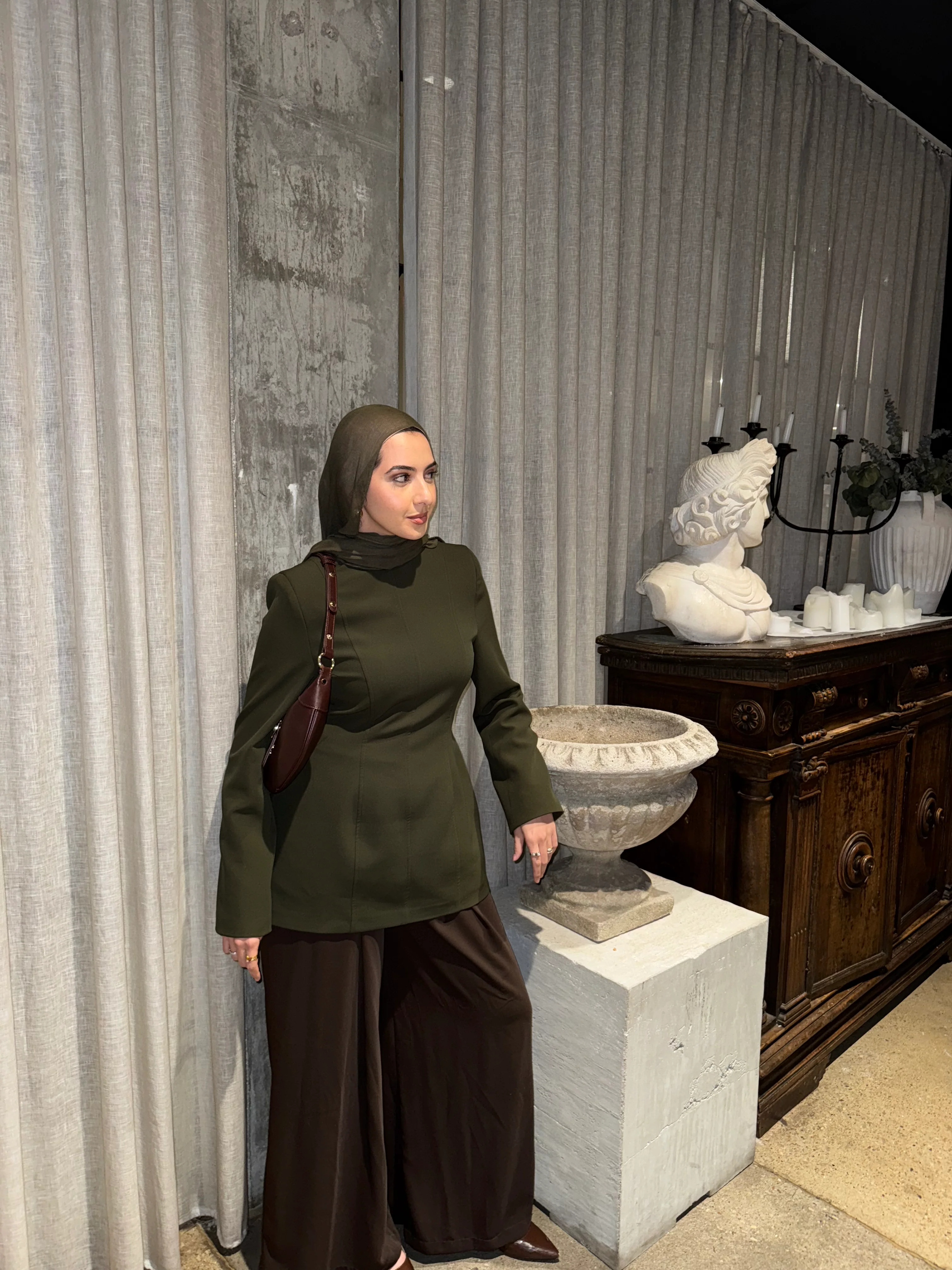 Moss Green Structured Tunic- Final Sale - Image 7