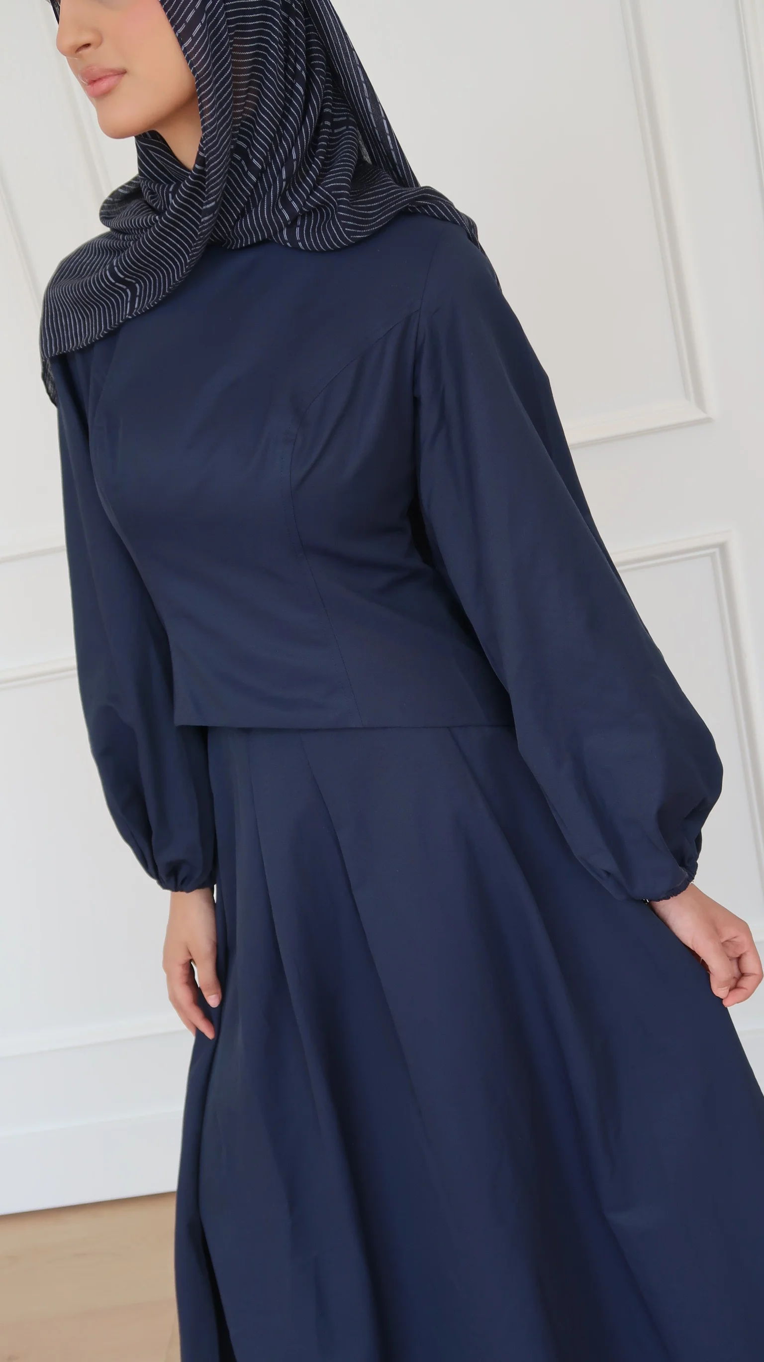 Navy Balloon Top & Maxi Skirt Set - Image 3