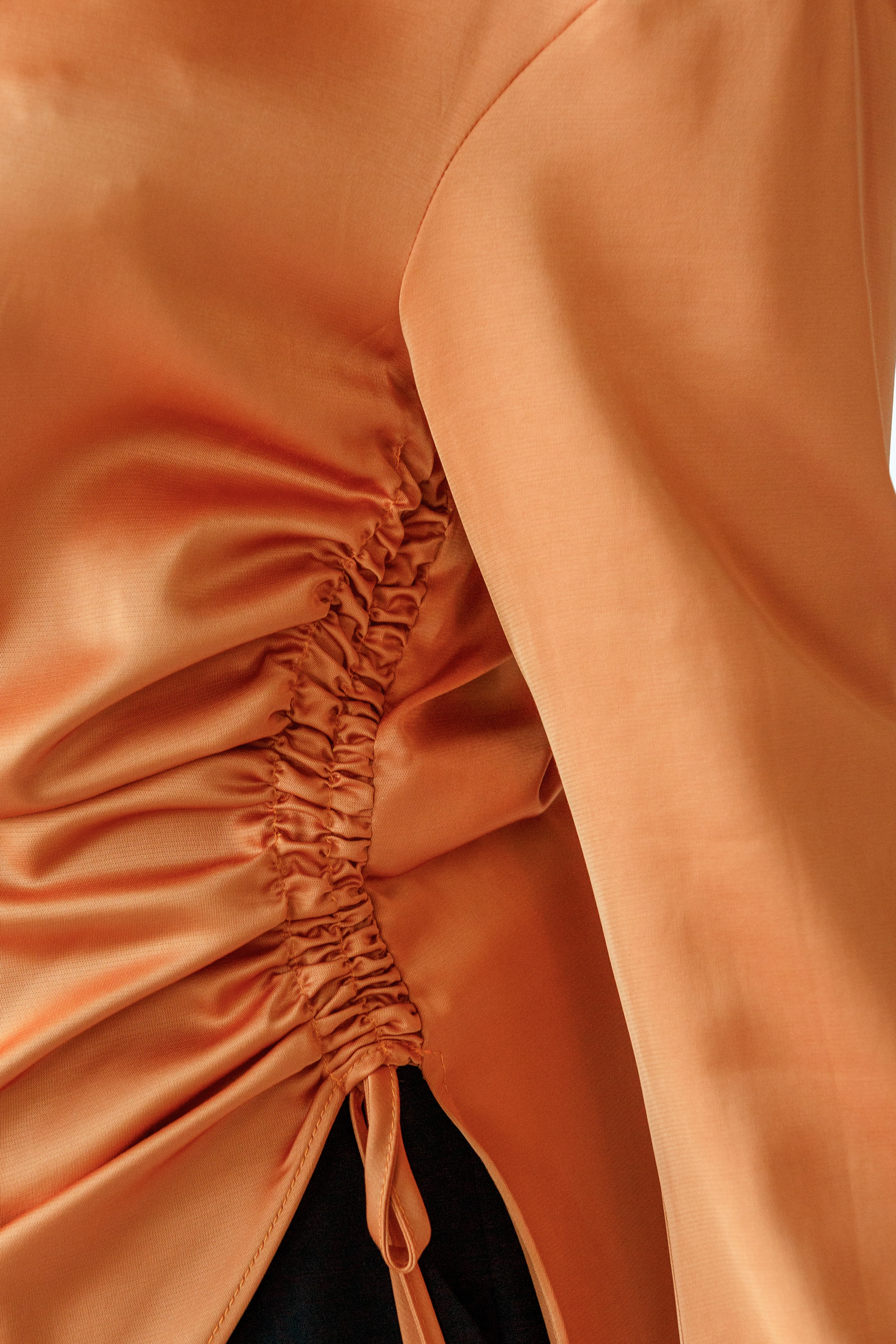 Burnt Orange Satin Ruched Tunic- Final Sale - Image 6