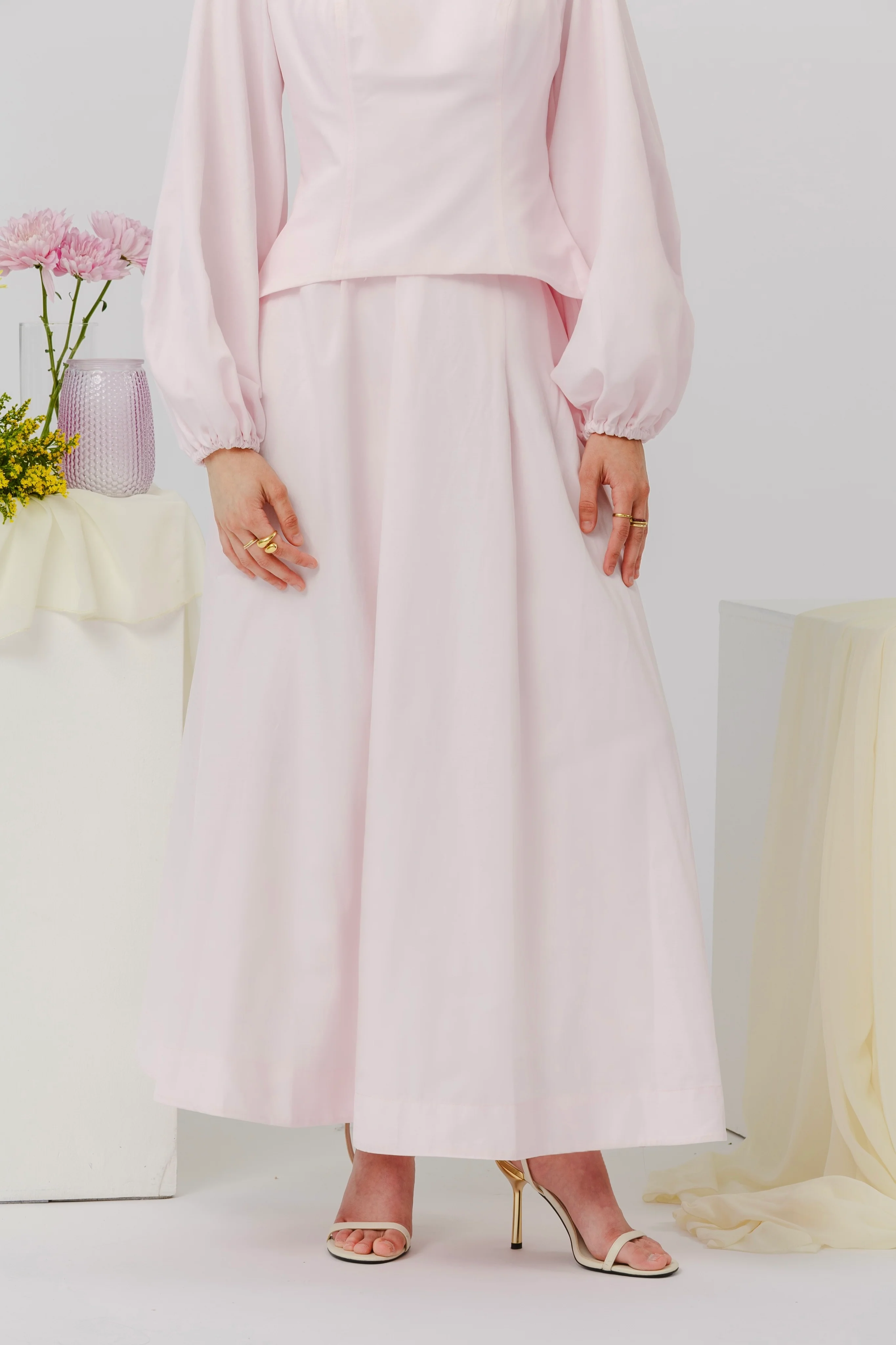Orchid Pink Balloon Top & Maxi Skirt Set - Image 4