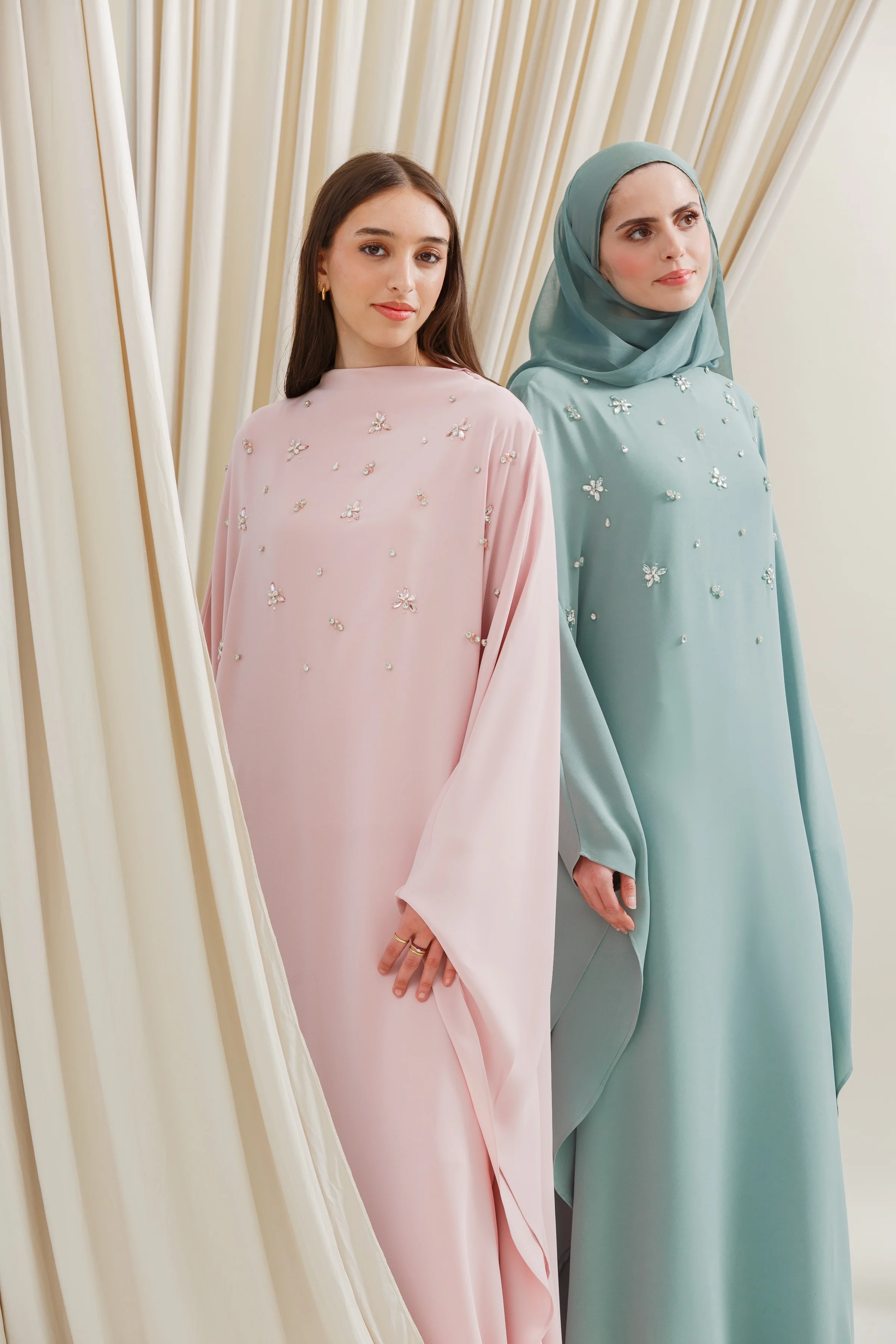 Orchid Pink Beaded Kaftan Gown - Image 3