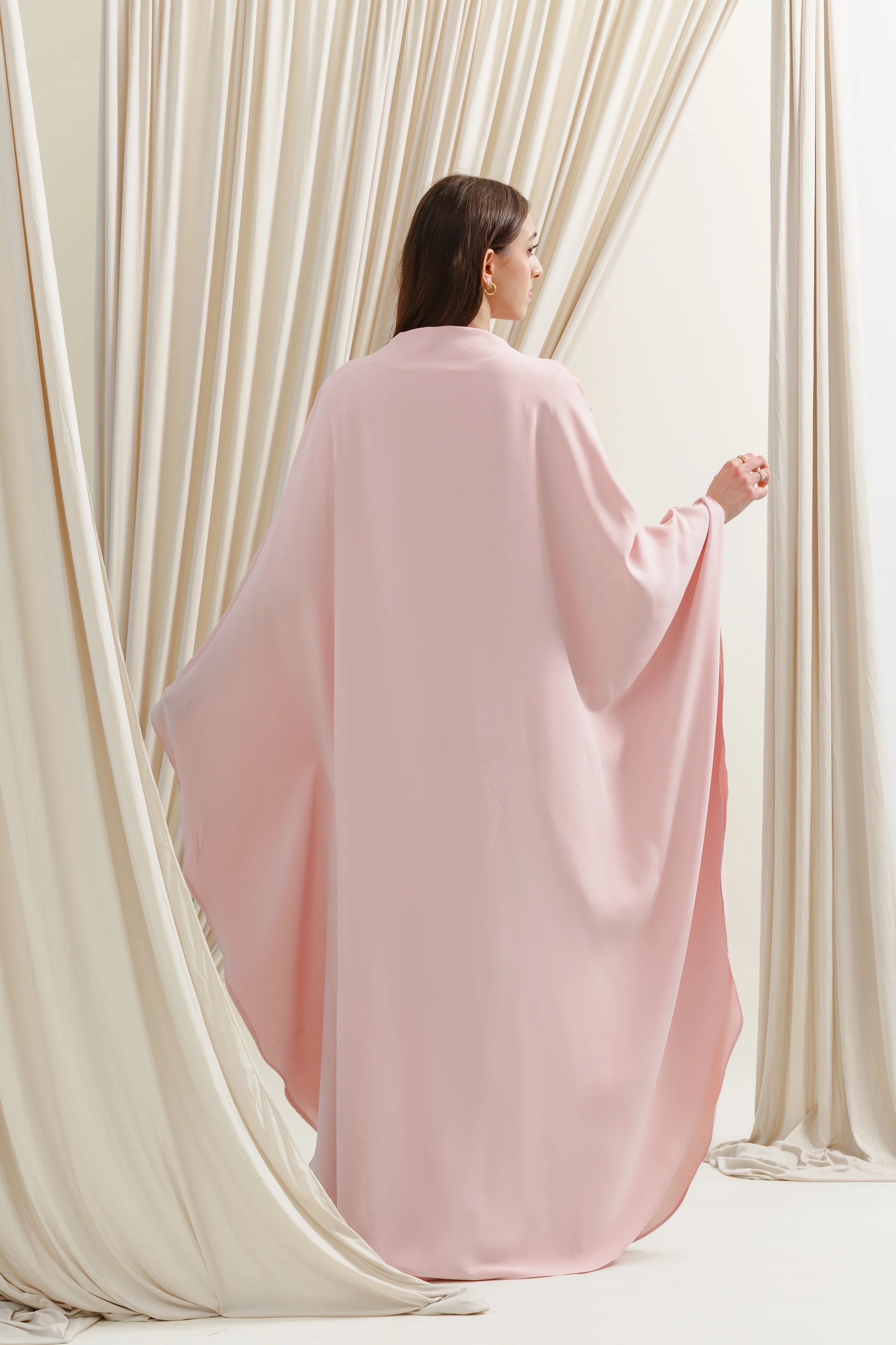 Orchid Pink Beaded Kaftan Gown - Image 6