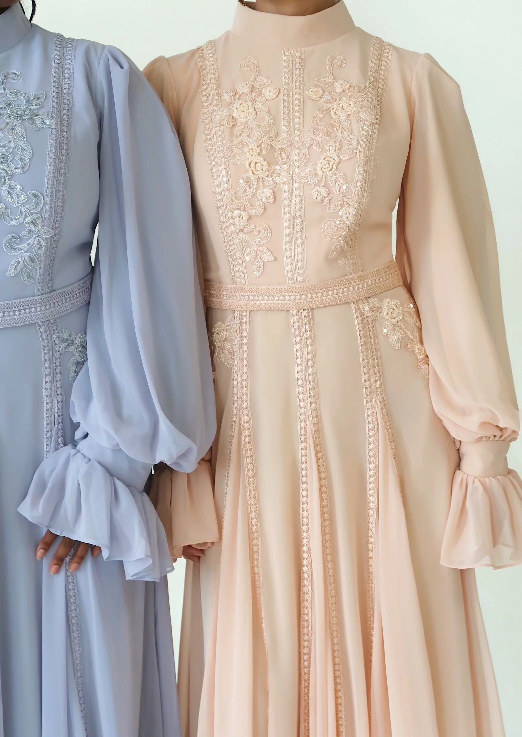 Periwinkle Beaded Appliqué Gown - Final Sale - Image 6