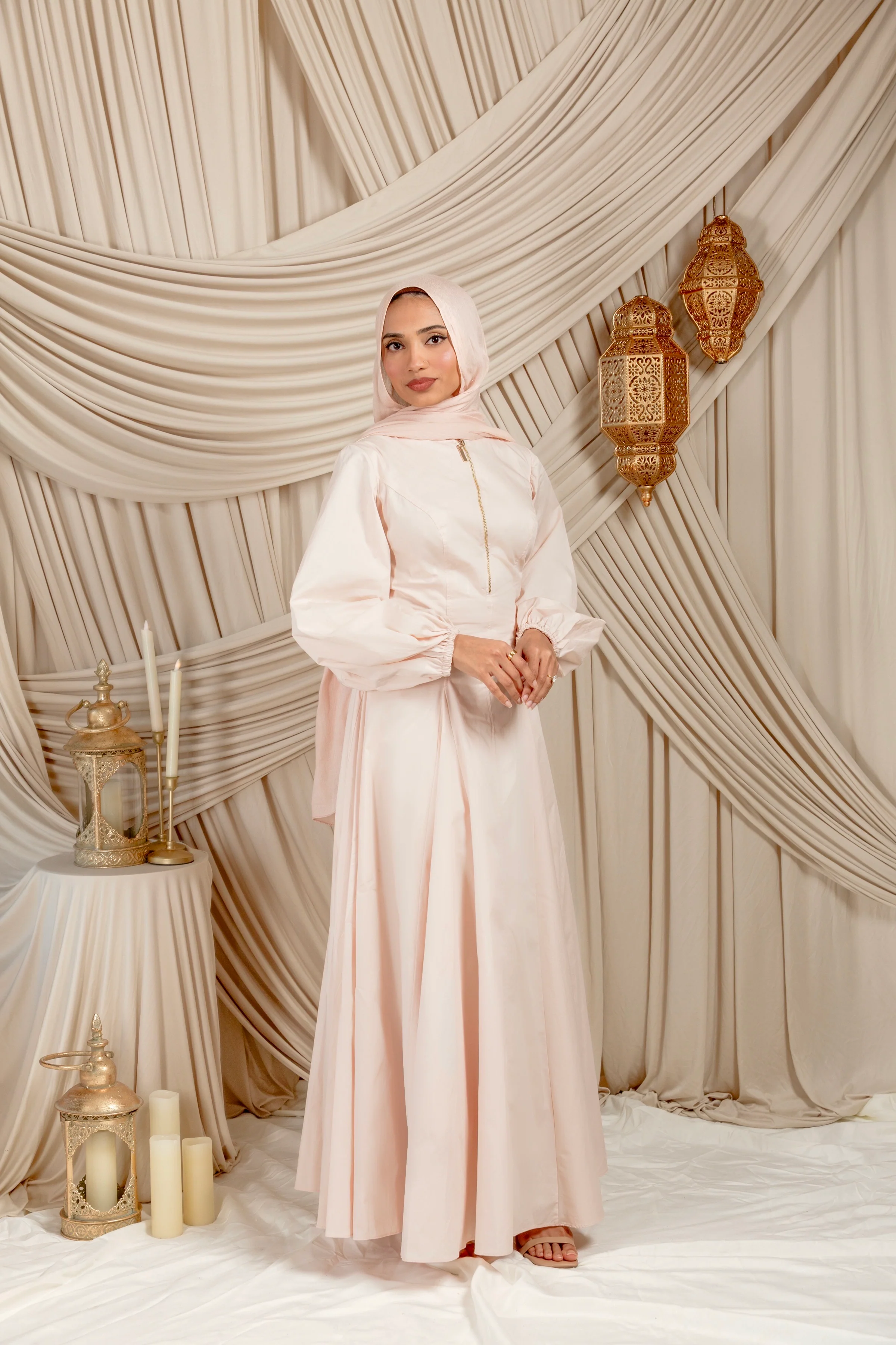 Blush Zip Up Cotton Dress - Image 4