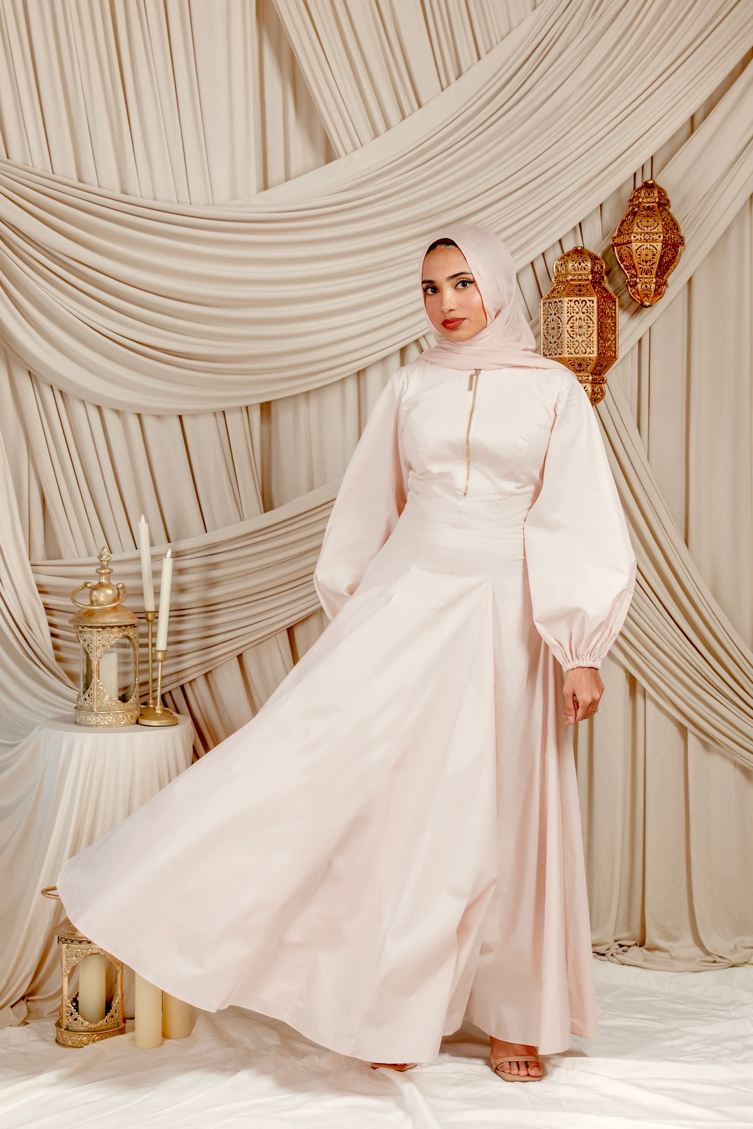 Blush Zip Up Cotton Dress - Image 5