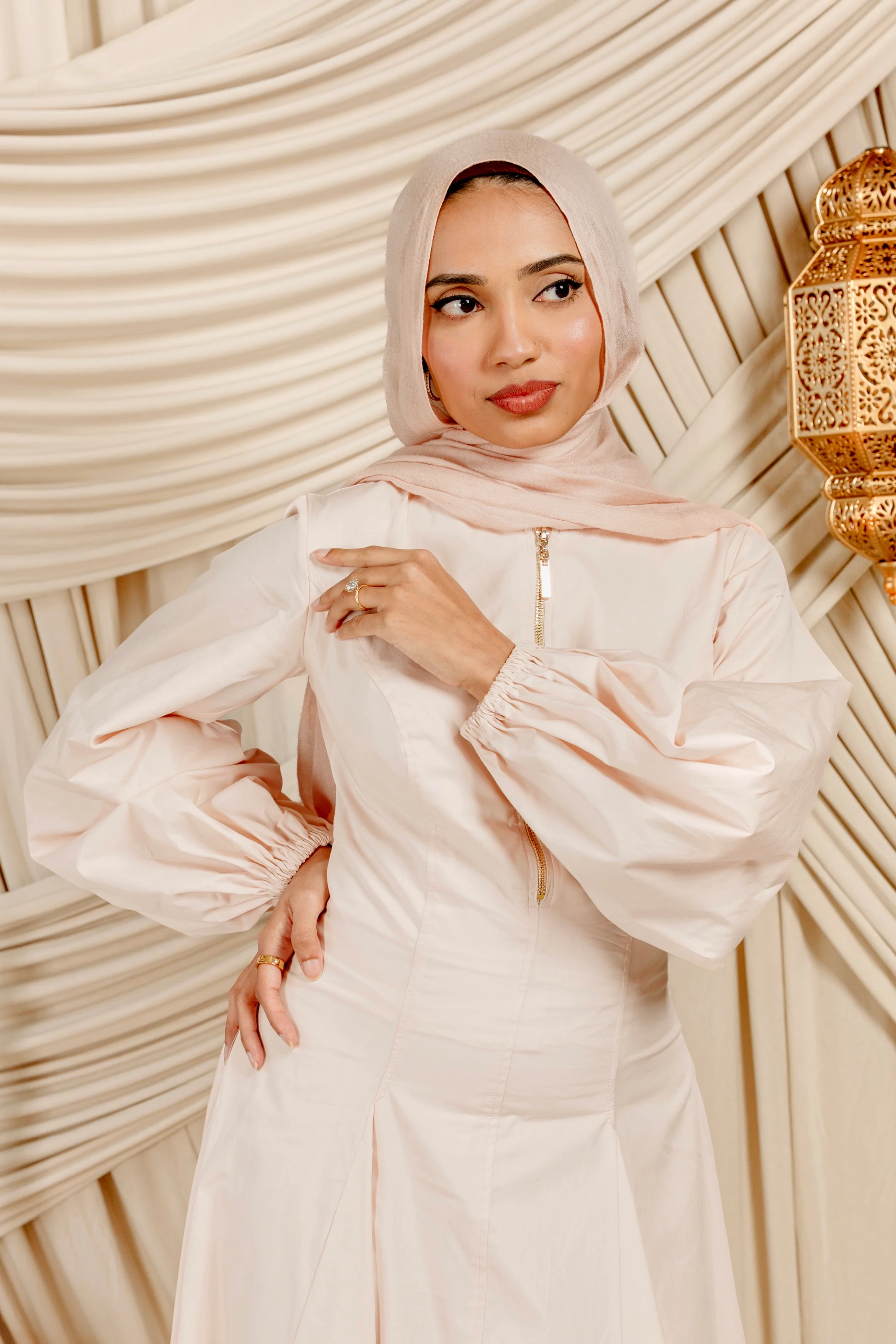 Blush Zip Up Cotton Dress - Image 6