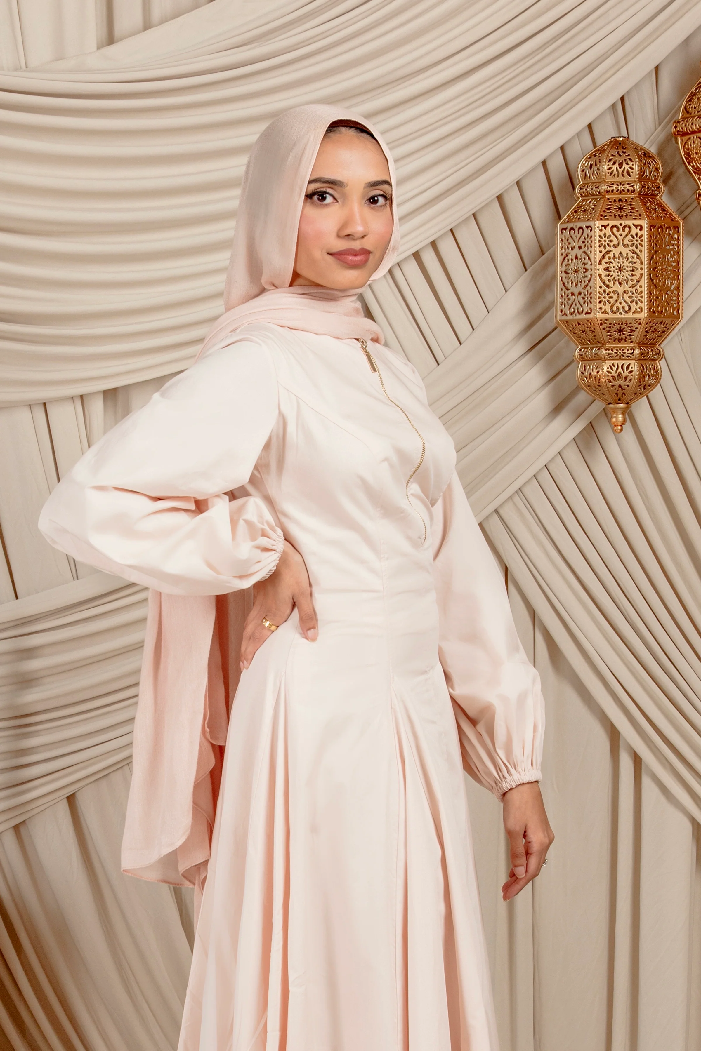 Blush Zip Up Cotton Dress - Image 7