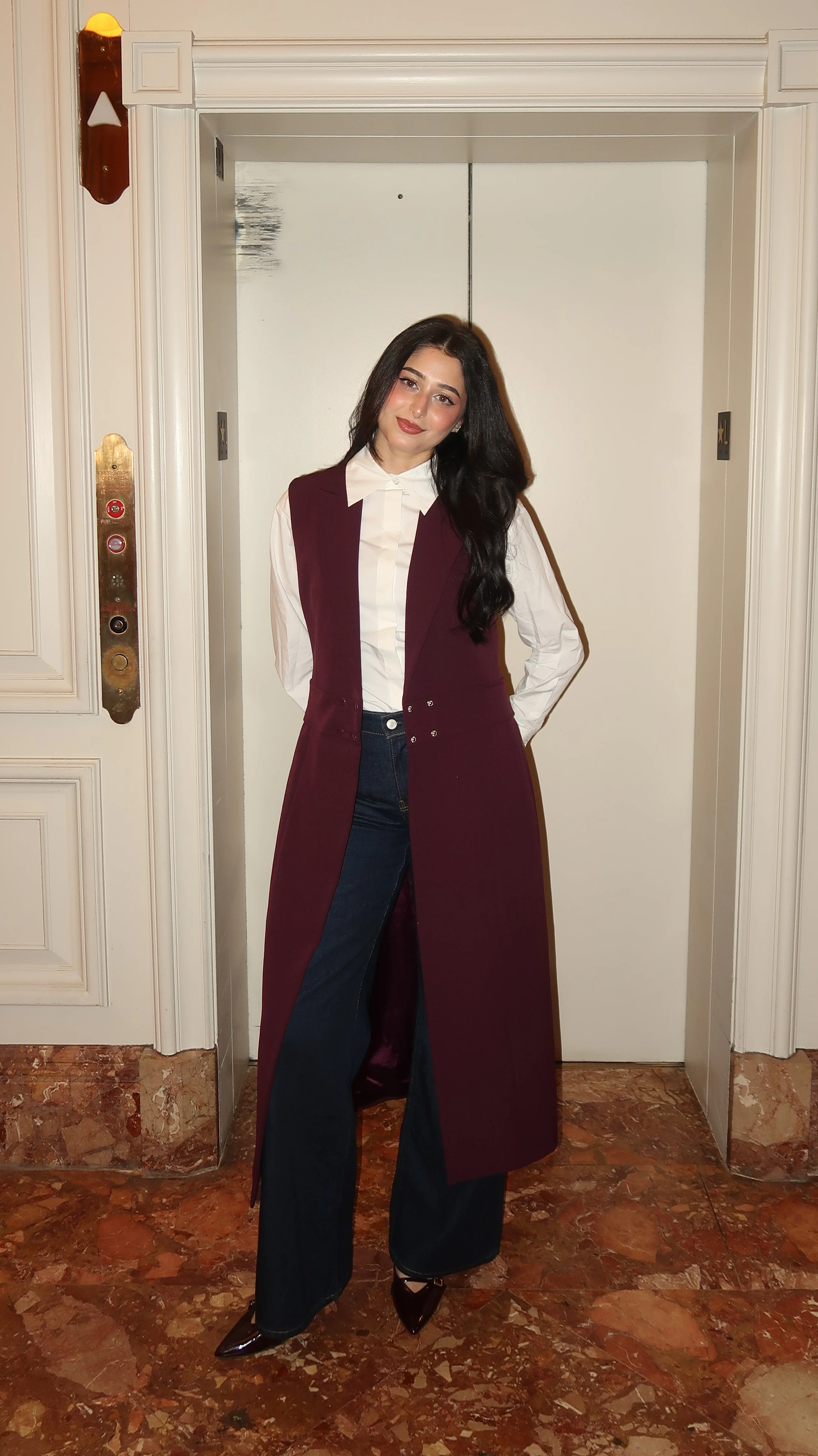 Plum Floor Length Vest- Final Sale