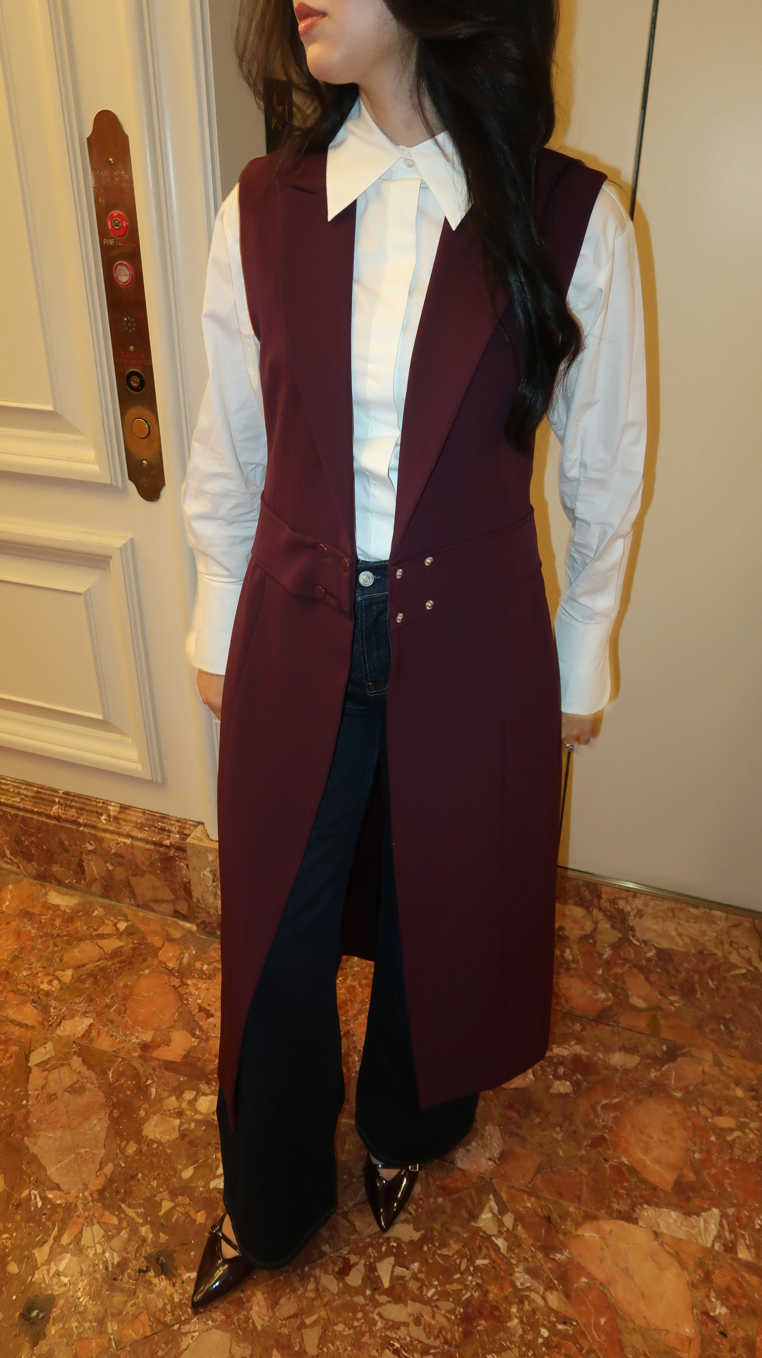 Plum Floor Length Vest- Final Sale - Image 2