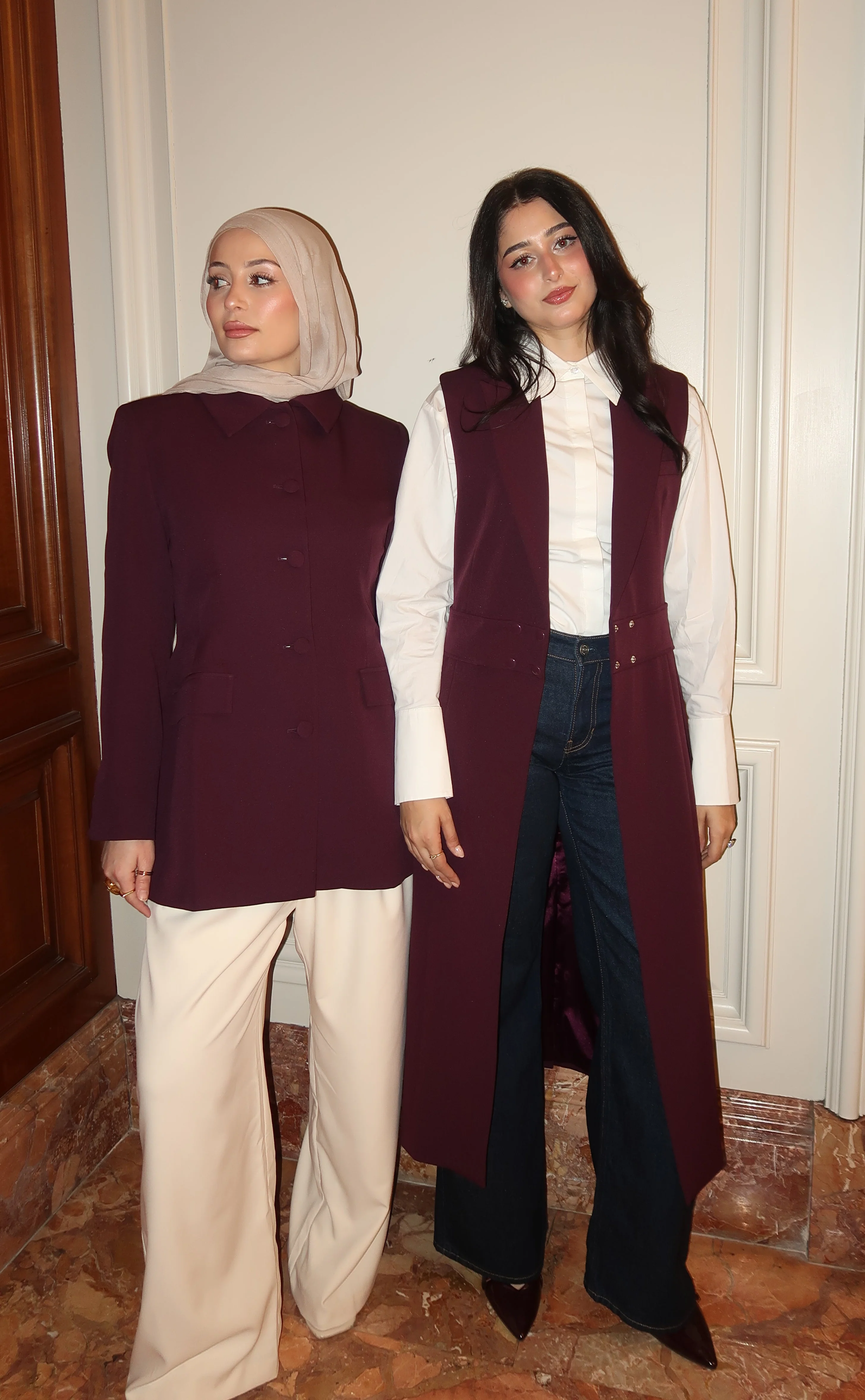 Plum Peplum Buttoned Blazer - Image 7