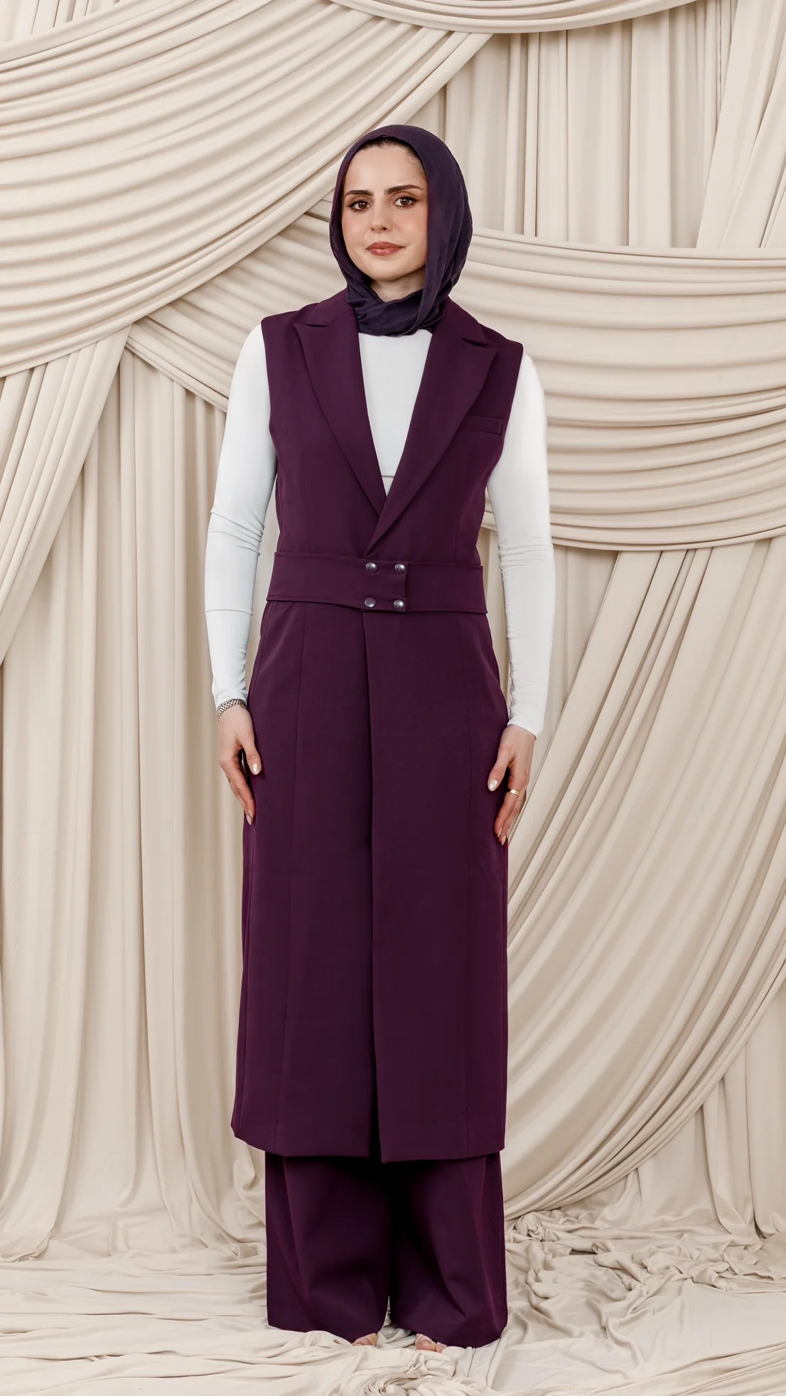 Plum Floor Length Vest- Final Sale - Image 4