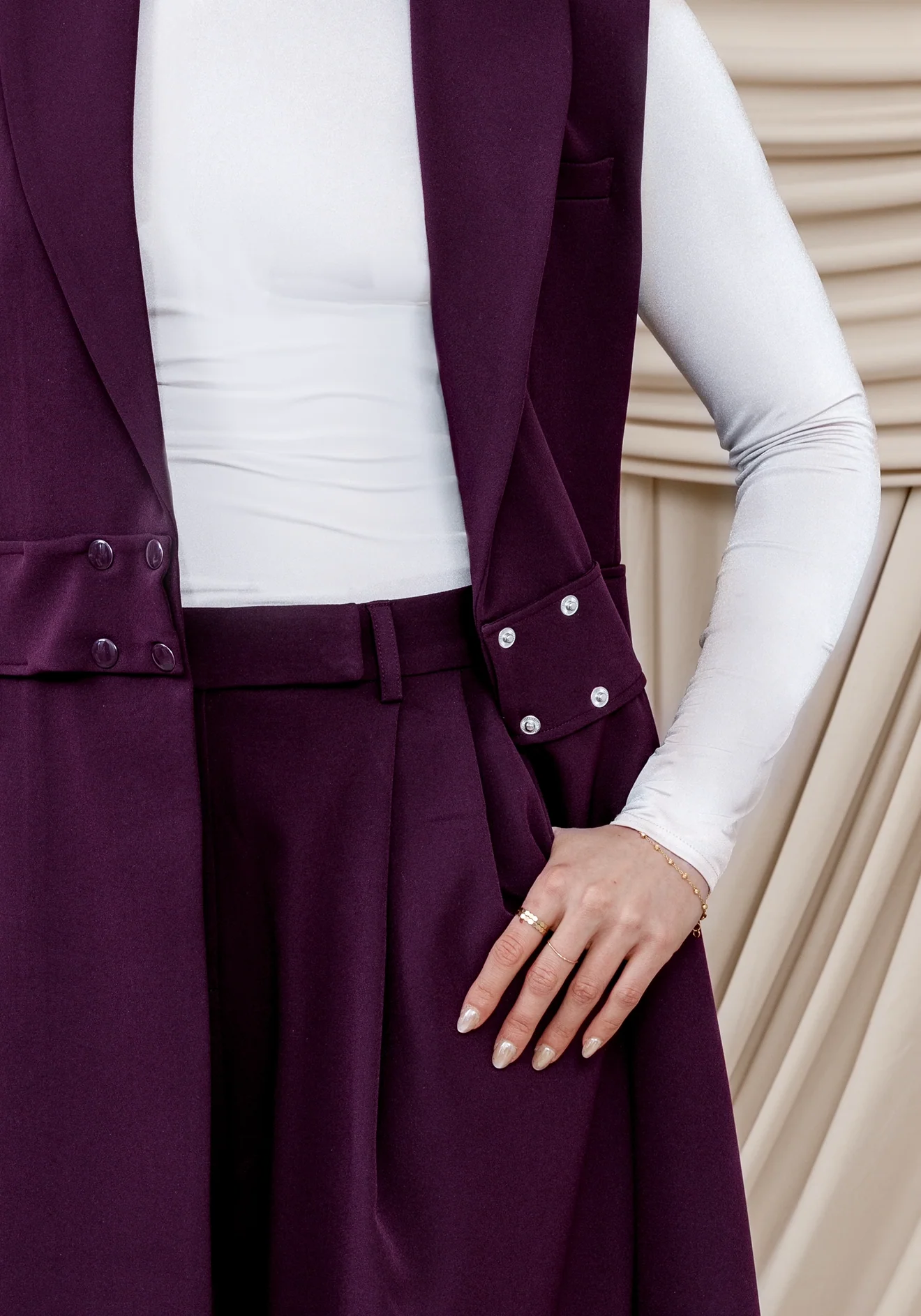 Plum Floor Length Vest- Final Sale - Image 5
