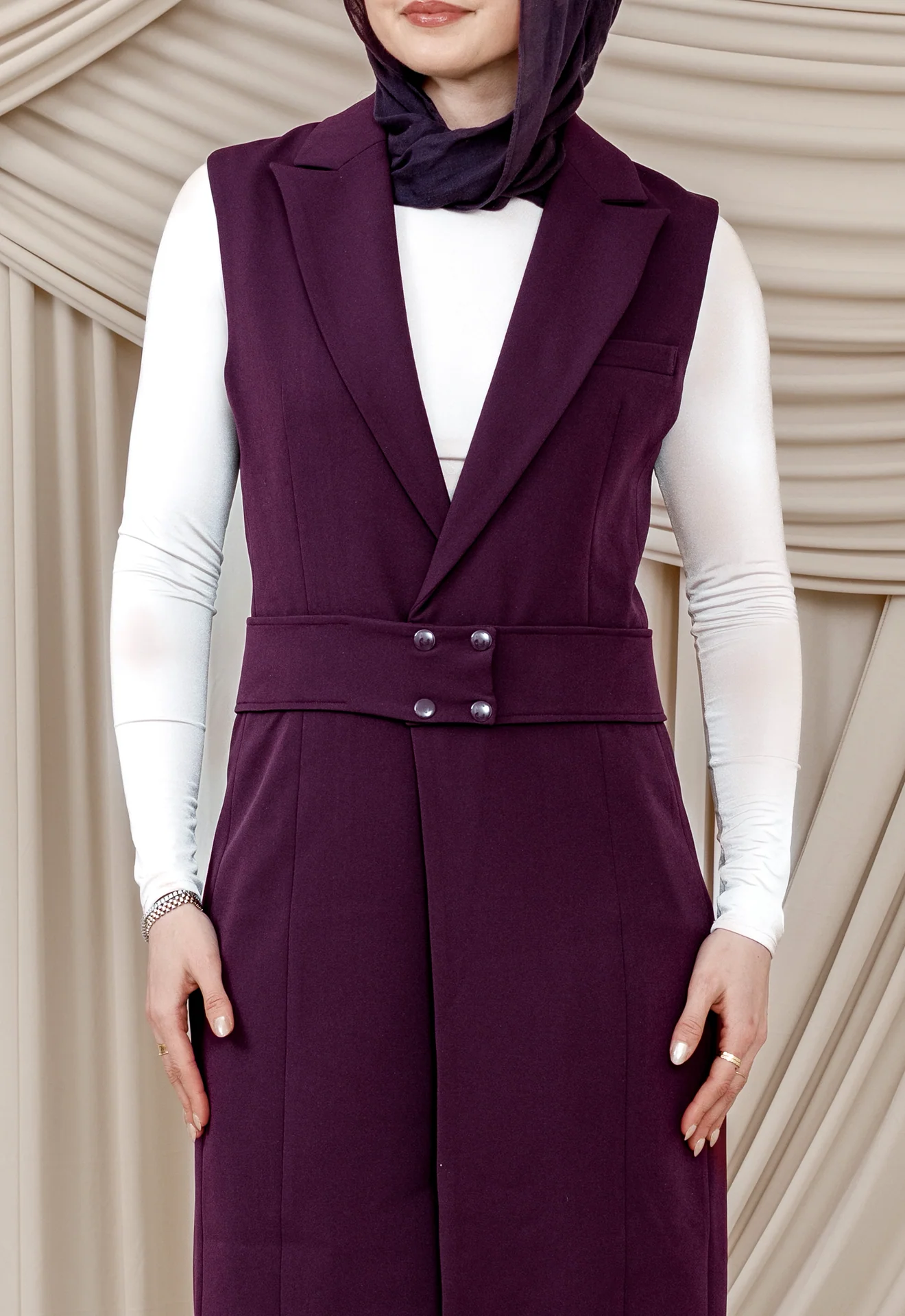 Plum Floor Length Vest- Final Sale - Image 6
