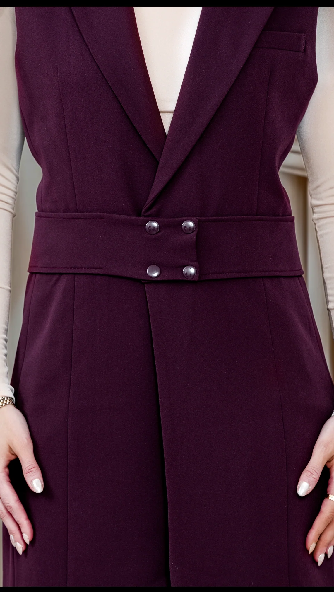 Plum Floor Length Vest- Final Sale - Image 7