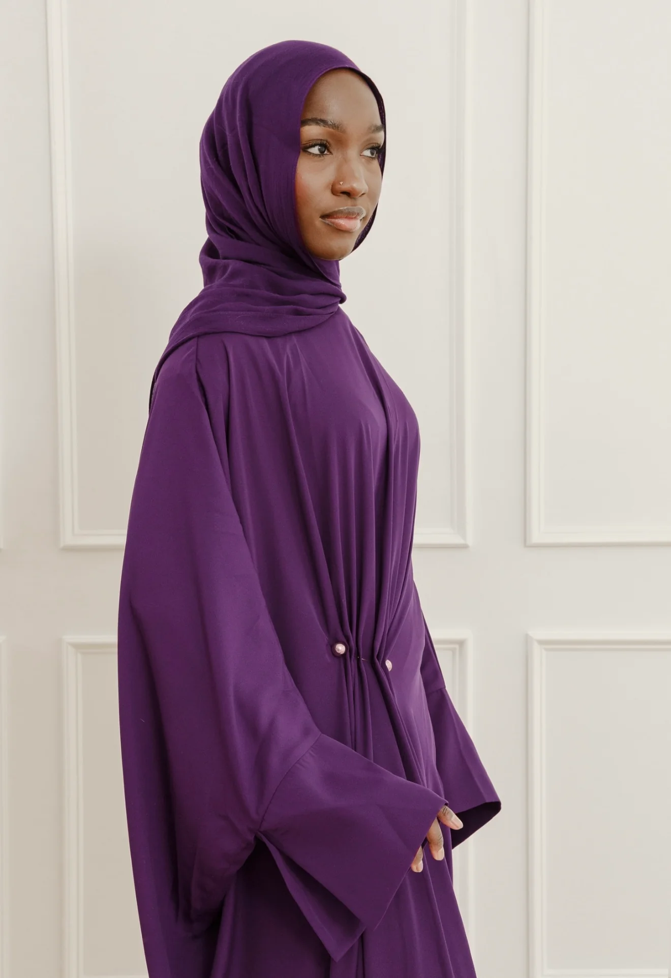 Purple Draped Hardware Kaftan - Image 3