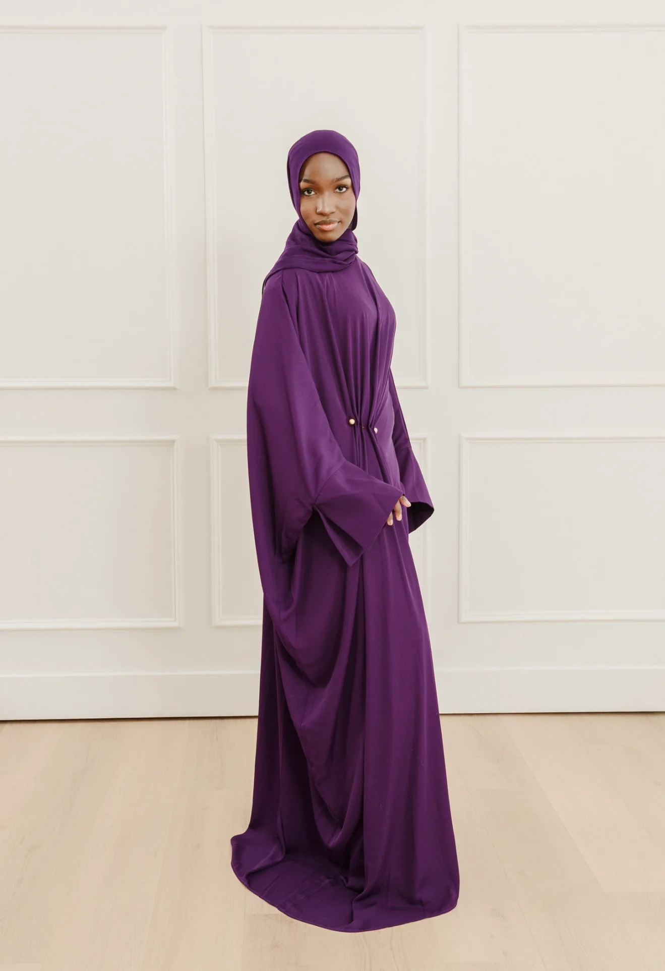 Purple Draped Hardware Kaftan - Image 5