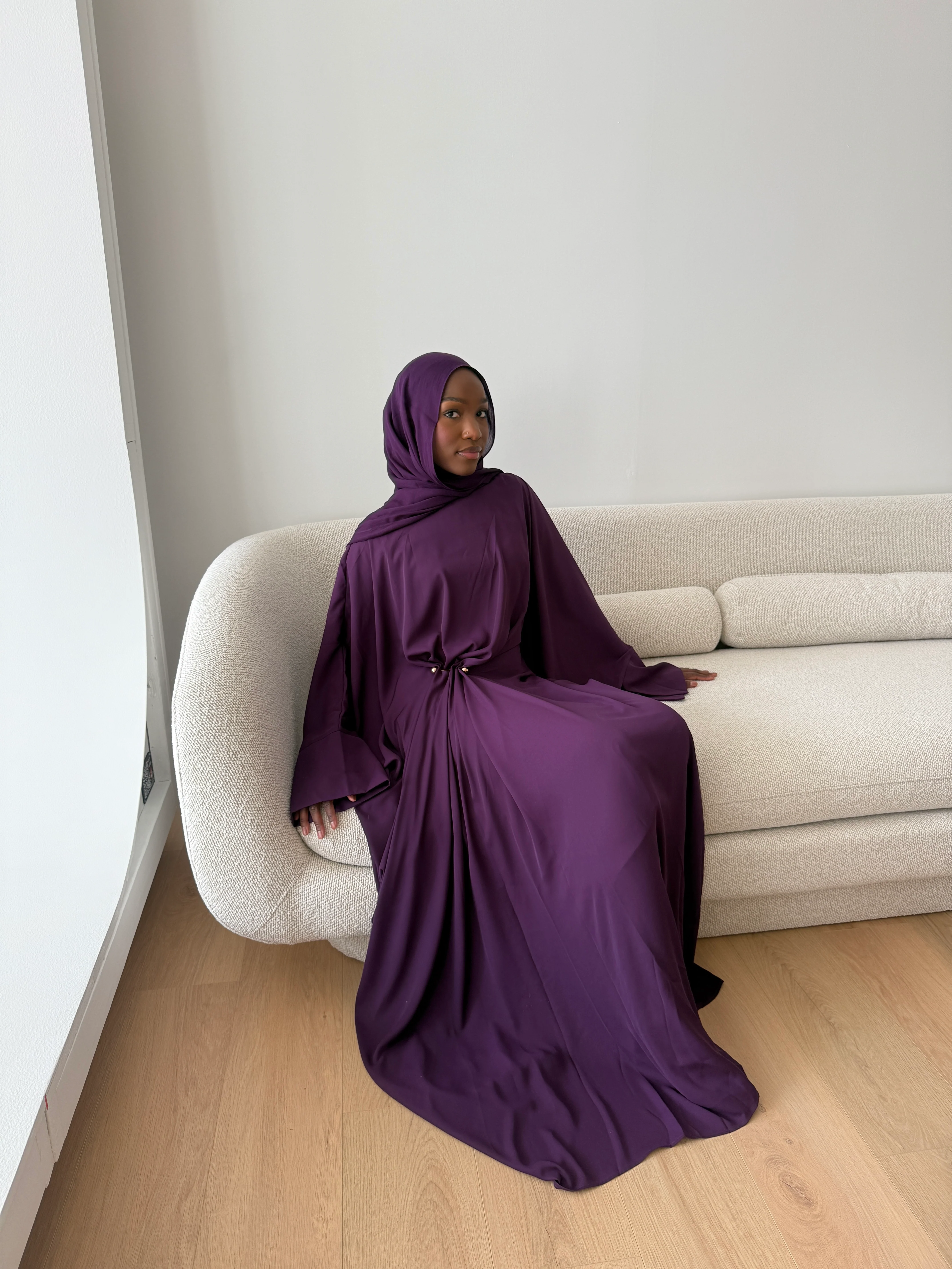 Purple Draped Hardware Kaftan - Image 8